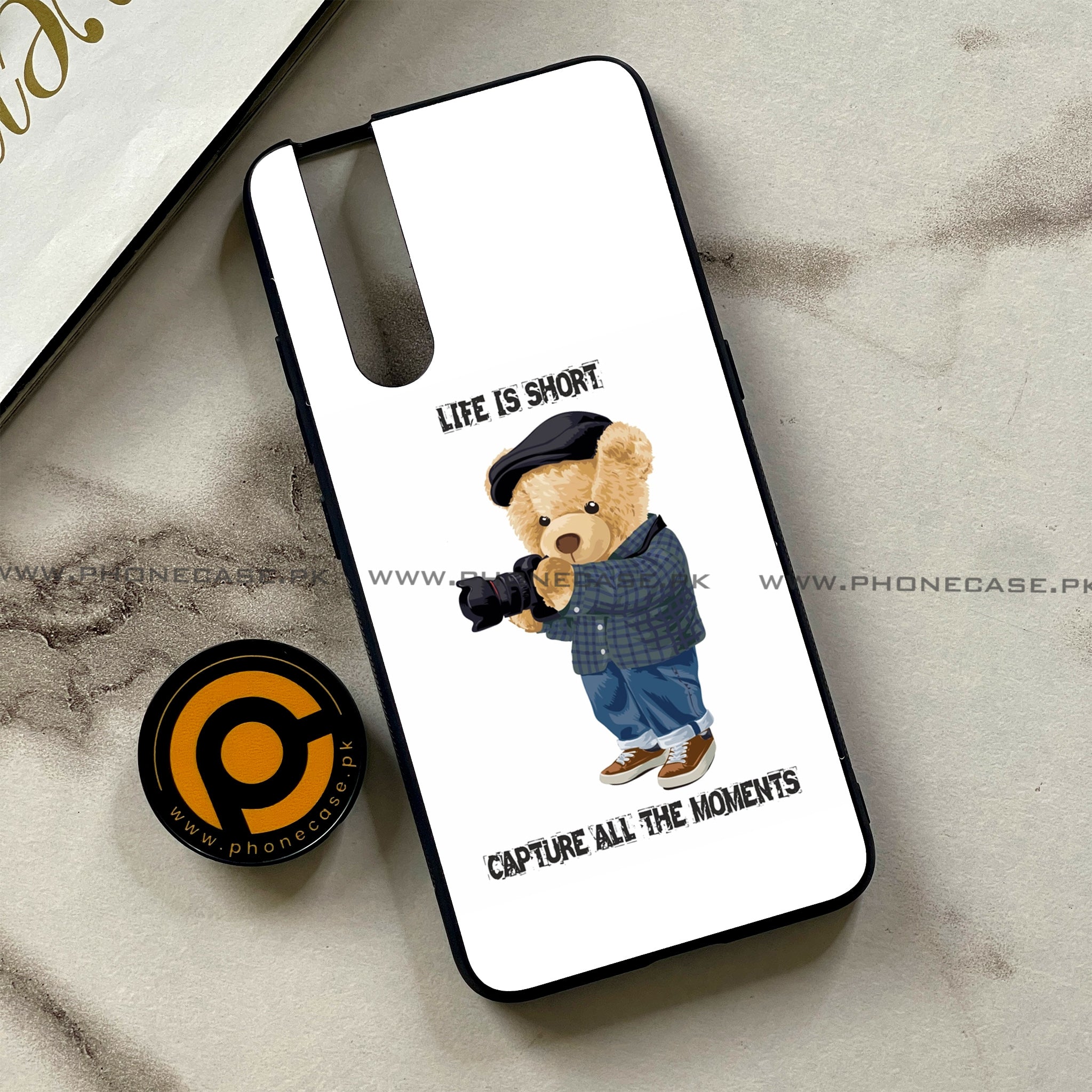 Vivo V15 Pro - Cool Bear Series - Premium Printed Glass soft Bumper shock Proof Case