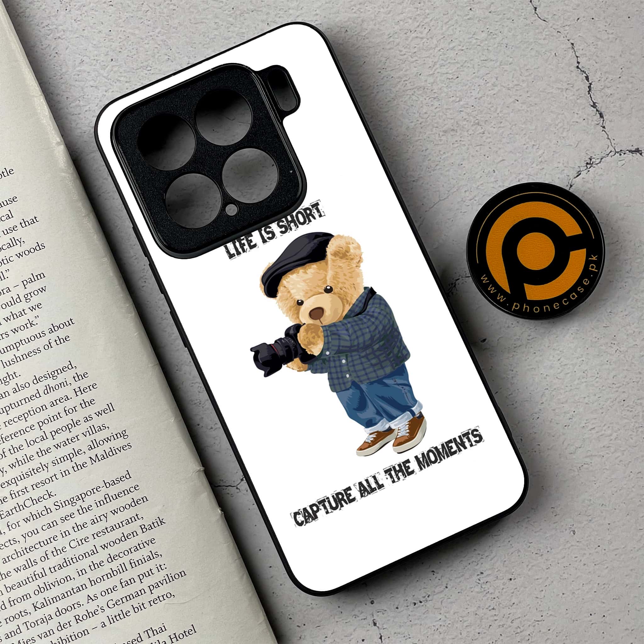 Xiaomi 15 - Cool Bear Series - Premium Metal Printed soft Bumper shock Proof Case