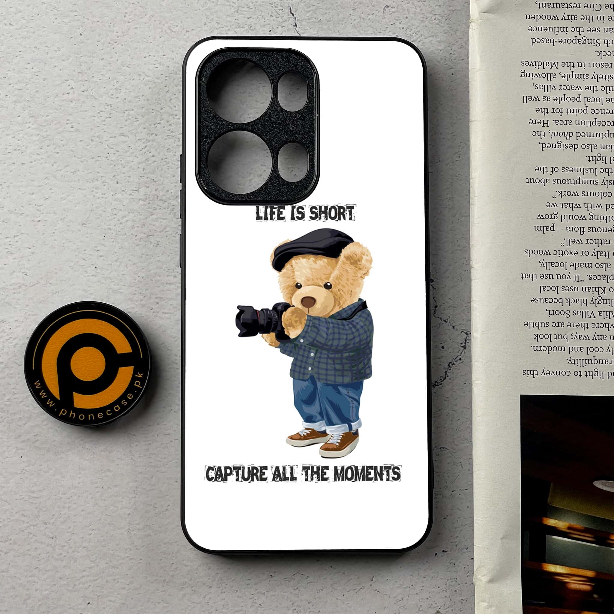 Oppo Reno 13 Pro - Cool Bear Series - Premium Metal Printed Soft Bumper Shockproof Case