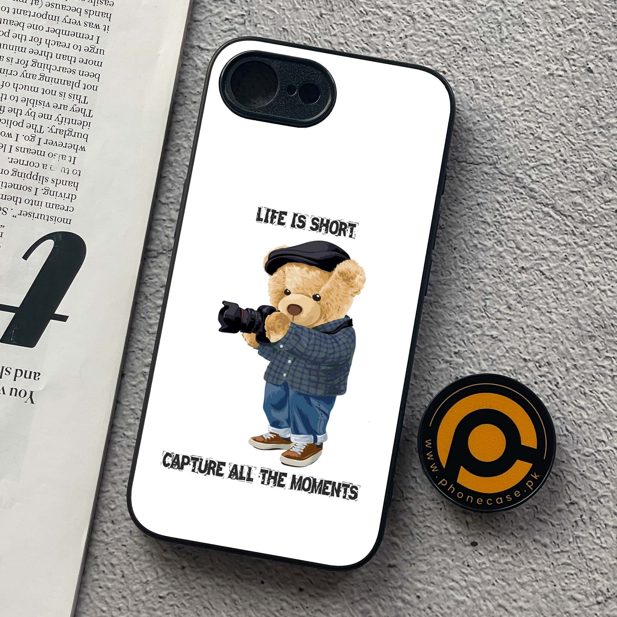 iPhone 16e - Cool Bear Series - Premium Metal  Printed soft Bumper shock Proof Case