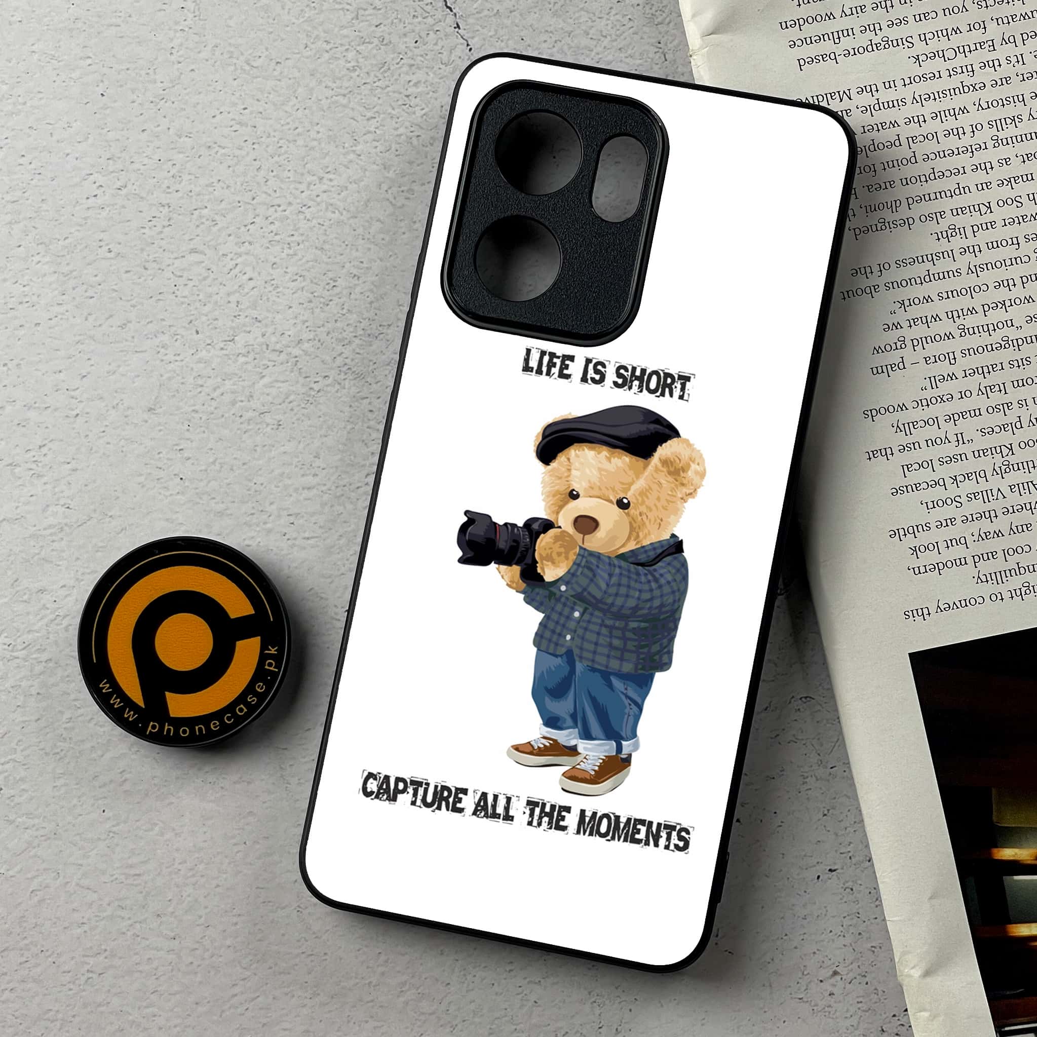 Oppo Reno 14F - Cool Bear Series - Premium Metal Printed Soft Bumper Shockproof Case