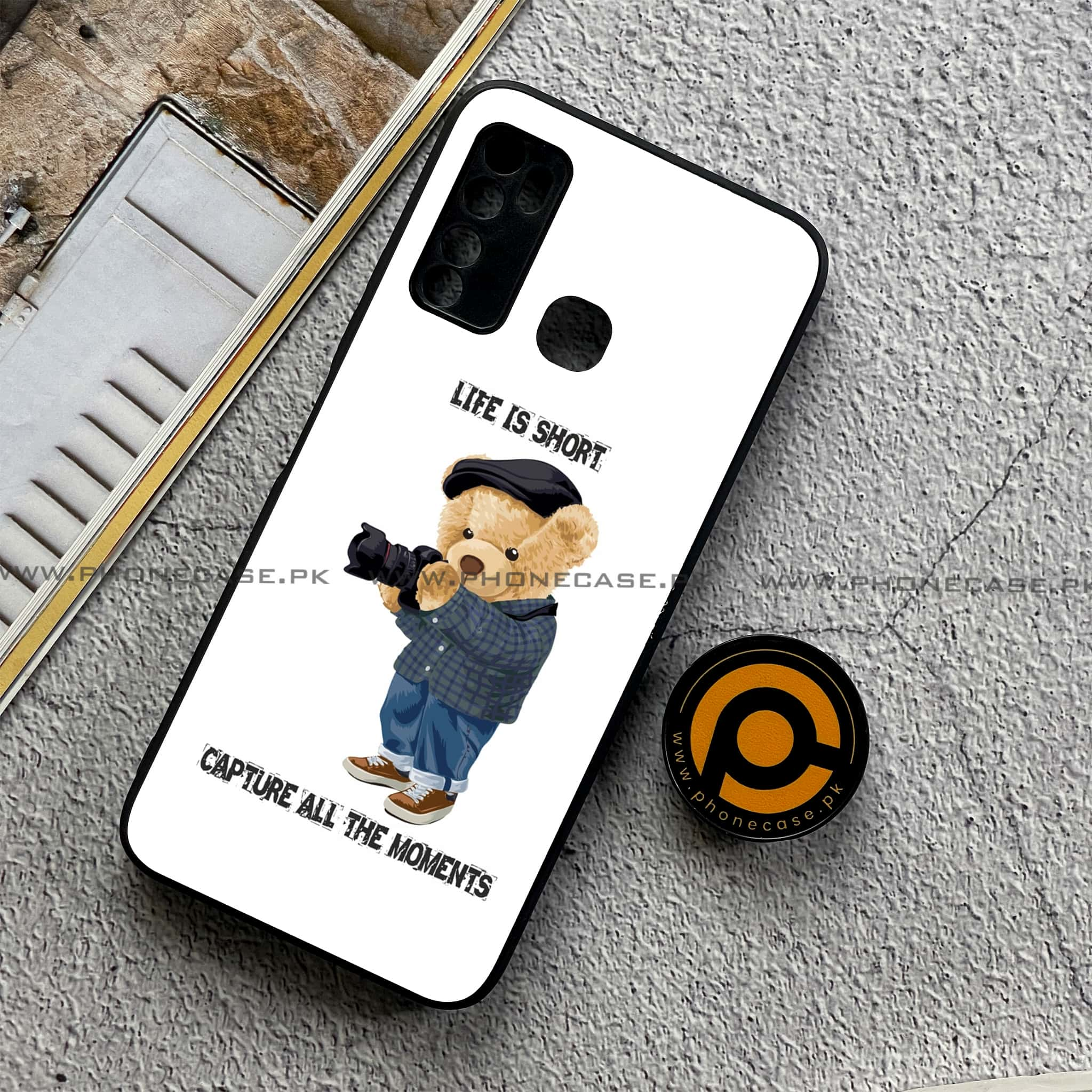 Infinix Note 7 Lite - Cool Bear Series - Premium Printed Metal soft Bumper shock Proof Case