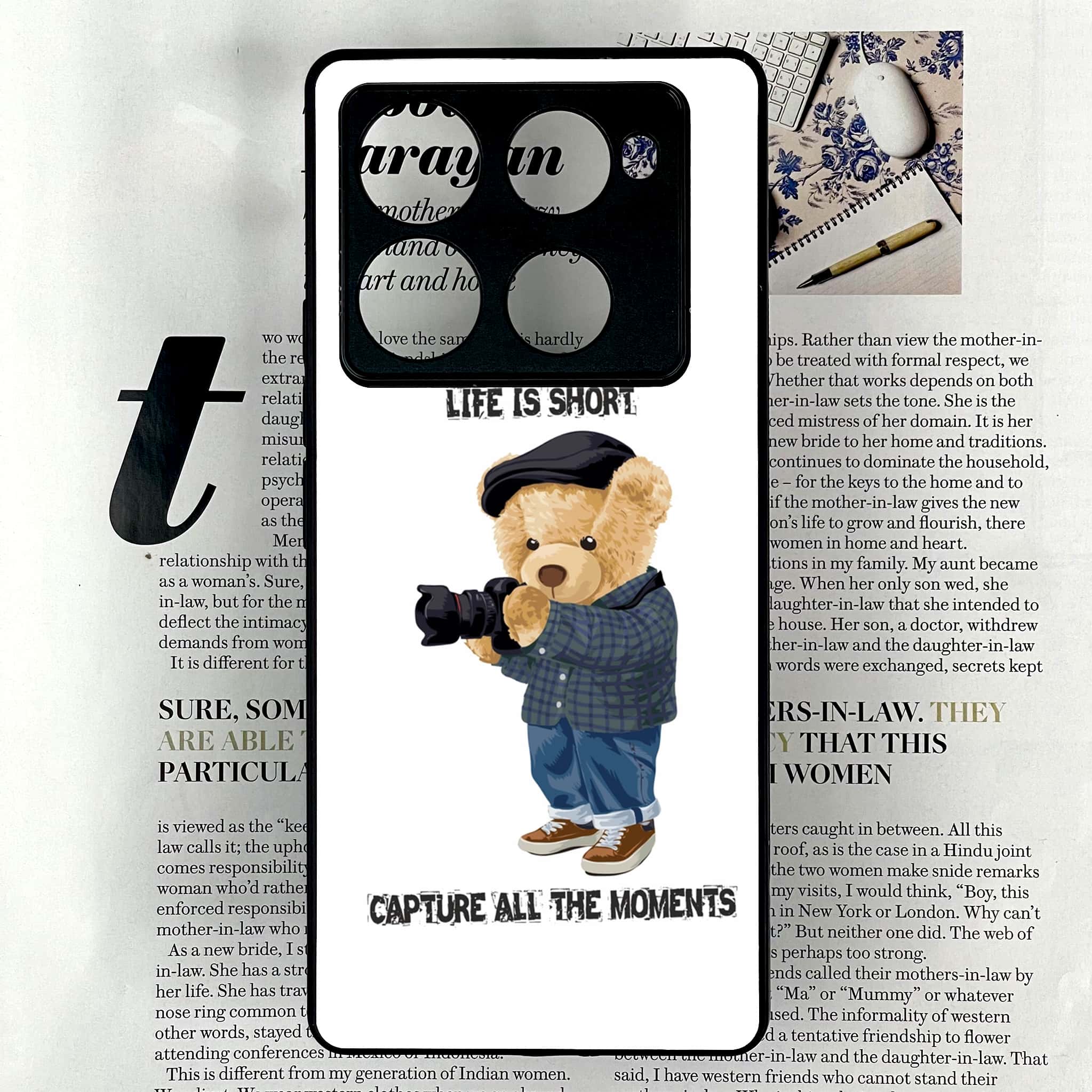 Infinix Note 40 Pro 4G - Cool Bear Series - Premium Printed Glass soft Bumper shock Proof Case
