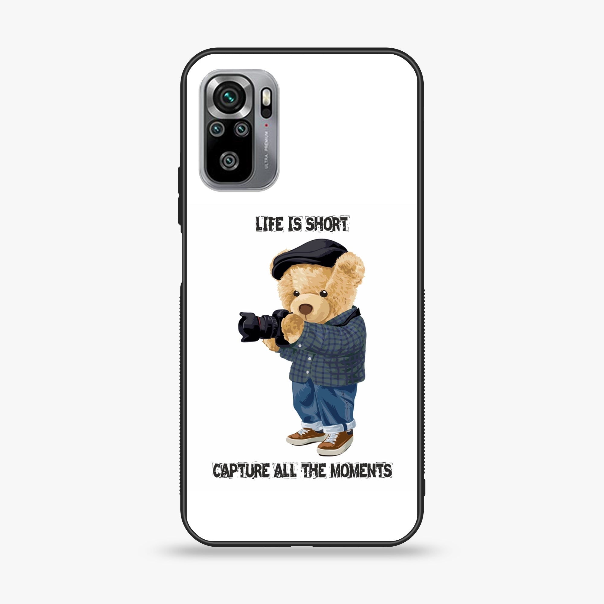 Xiaomi Redmi Note 10S- Cool Bear Series - Premium Printed Glass soft Bumper shock Proof Case