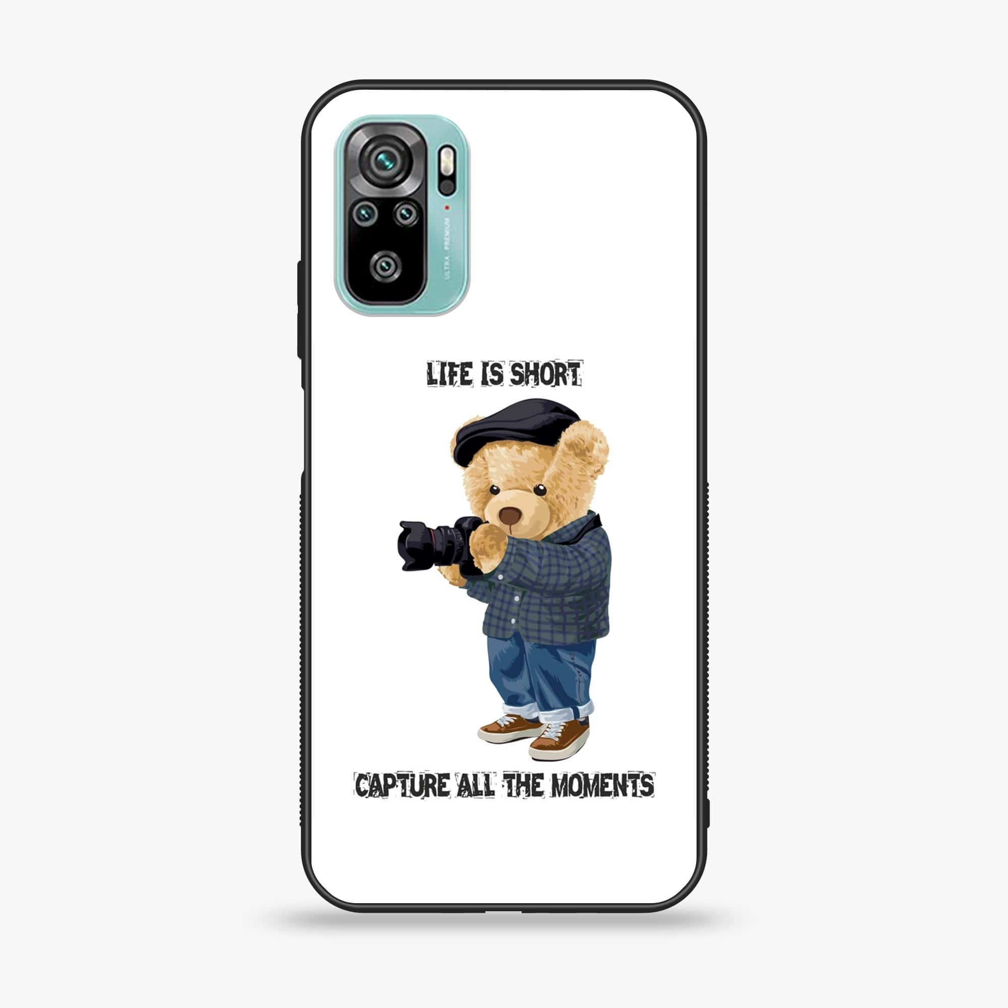 Xiaomi Redmi Note 10 - Cool Bear Series - Premium Printed Glass soft Bumper shock Proof Case