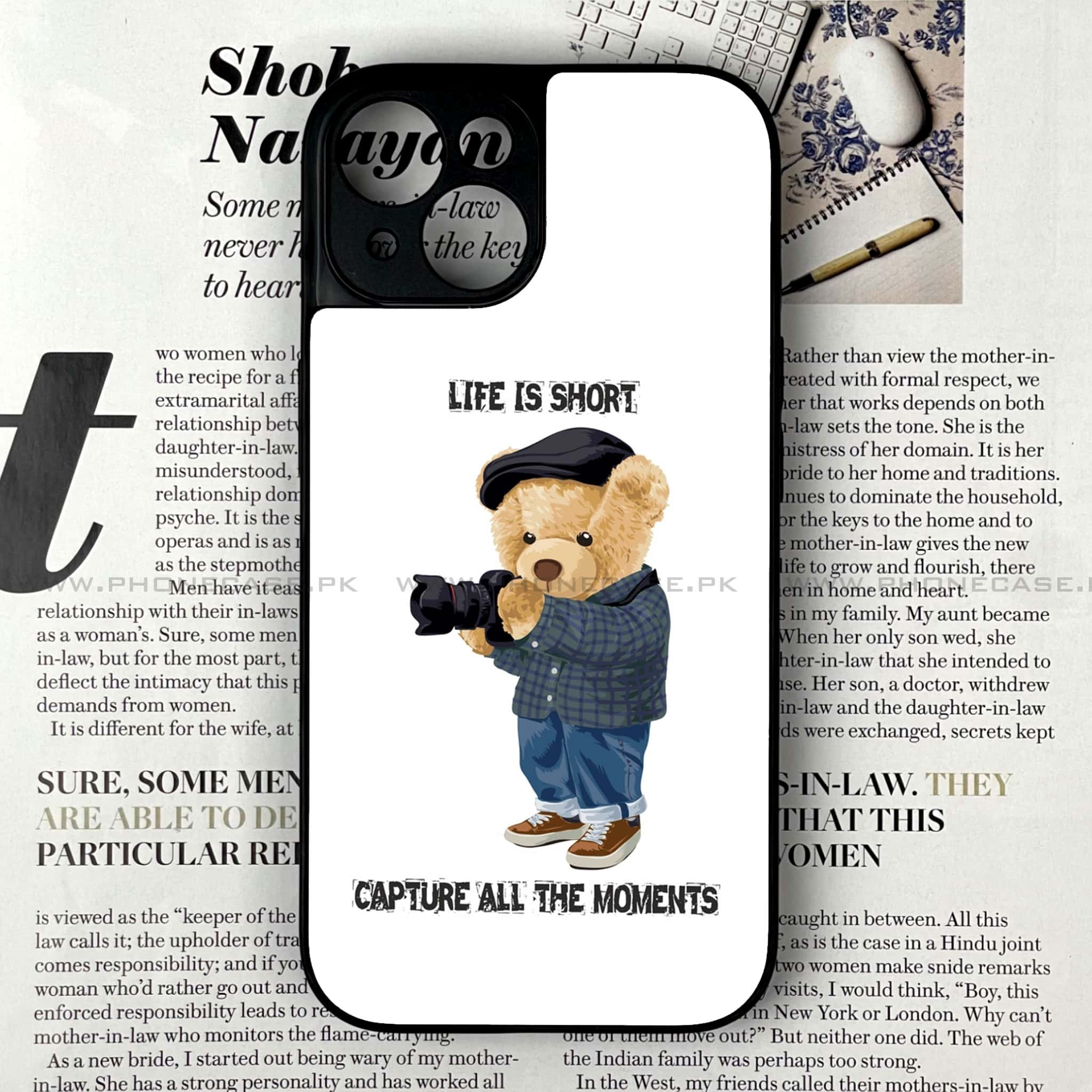 iPhone 15 - Cool Bear Series - Premium Printed Glass soft Bumper shock Proof Case