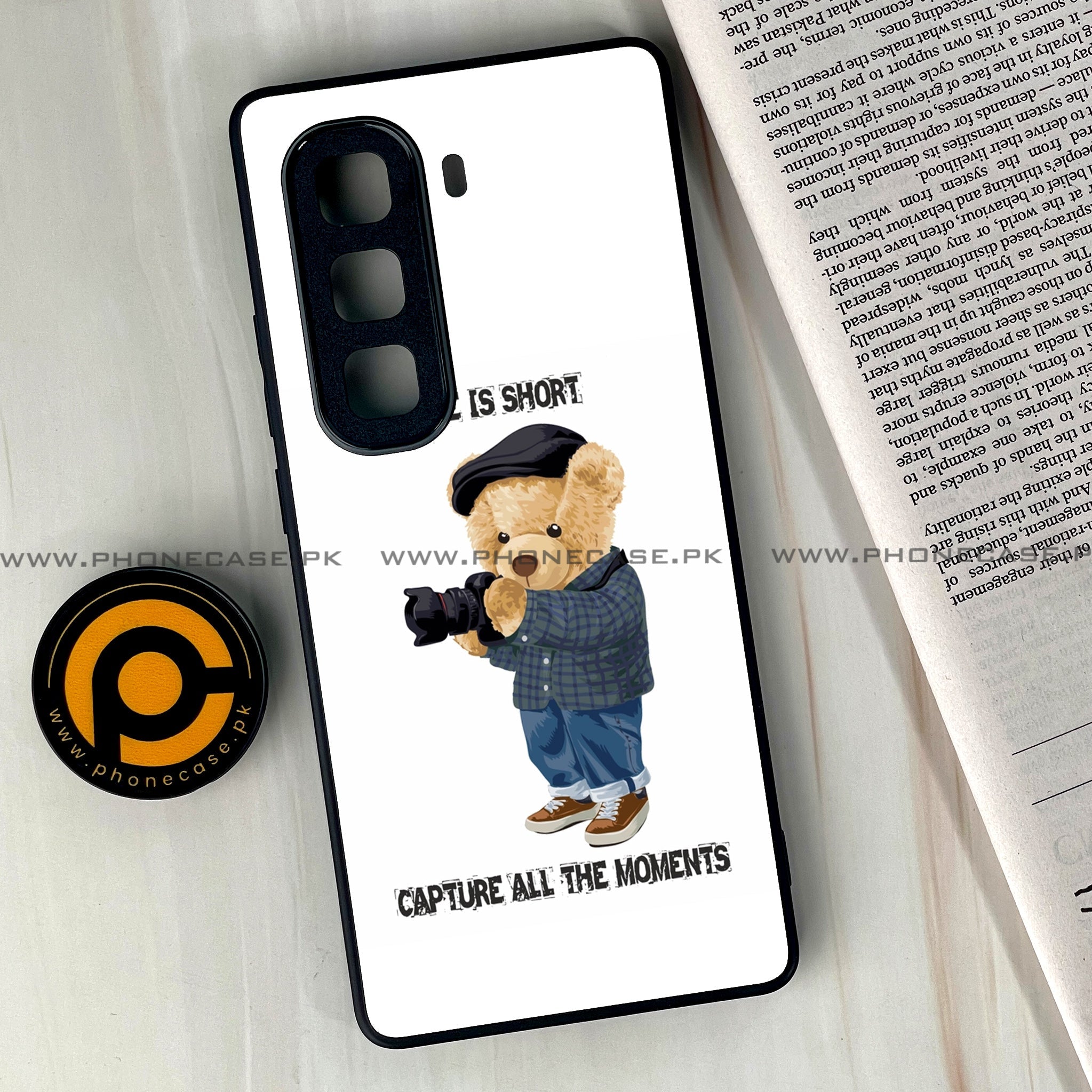 Infinix Hot 60 Pro Plus - Cool Bear Series - Premium Metal Printed soft Bumper shock Proof Case