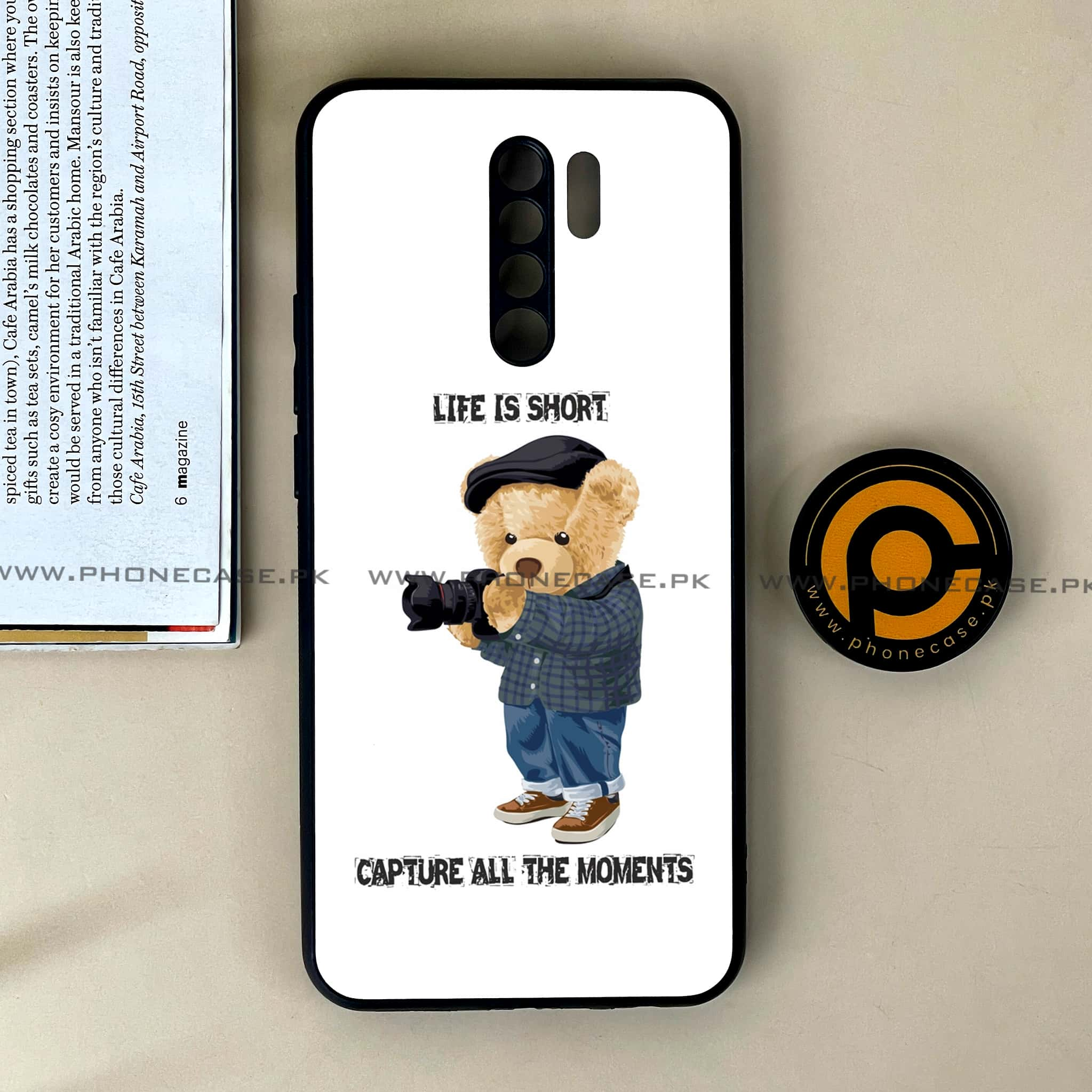 Xiaomi Redmi 9 - Cool Bear Series - Premium Printed Glass soft Bumper shock Proof Case