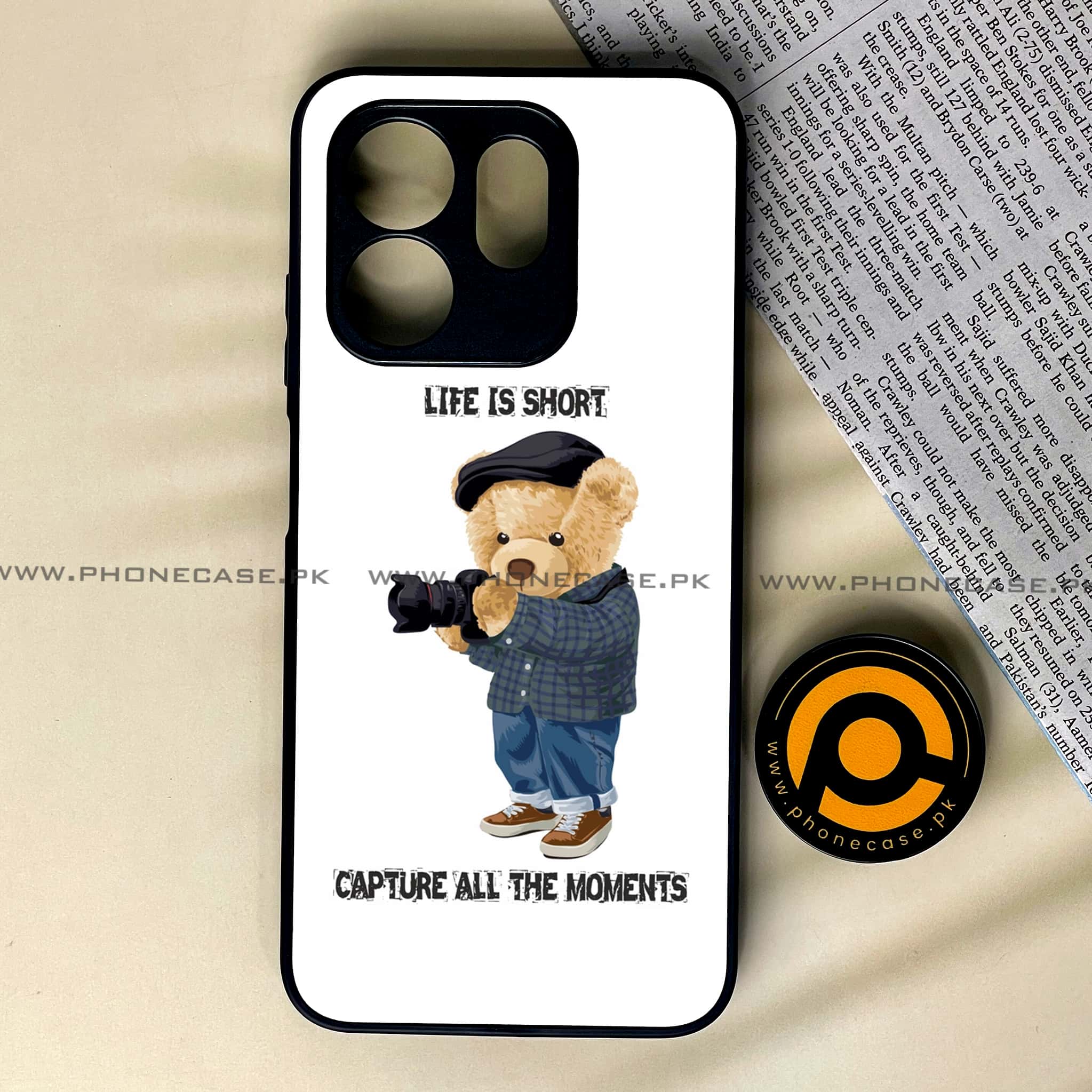 Infinix Smart 9 HD - Cool Bear Series - Premium Metal Printed soft Bumper shock Proof Case