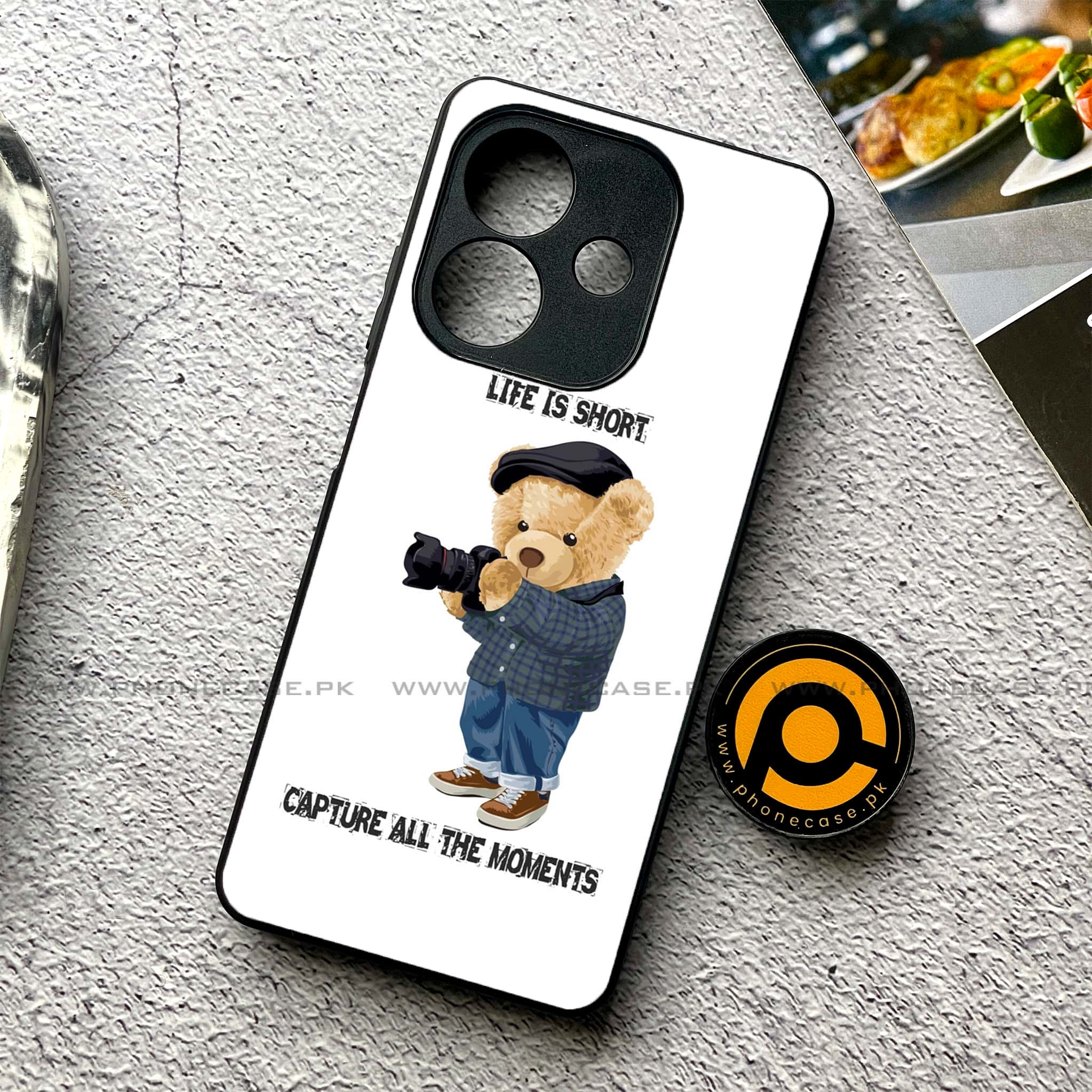 Oppo A5i - Cool Bear Series - Premium Metal Printed soft Bumper shock Proof Case