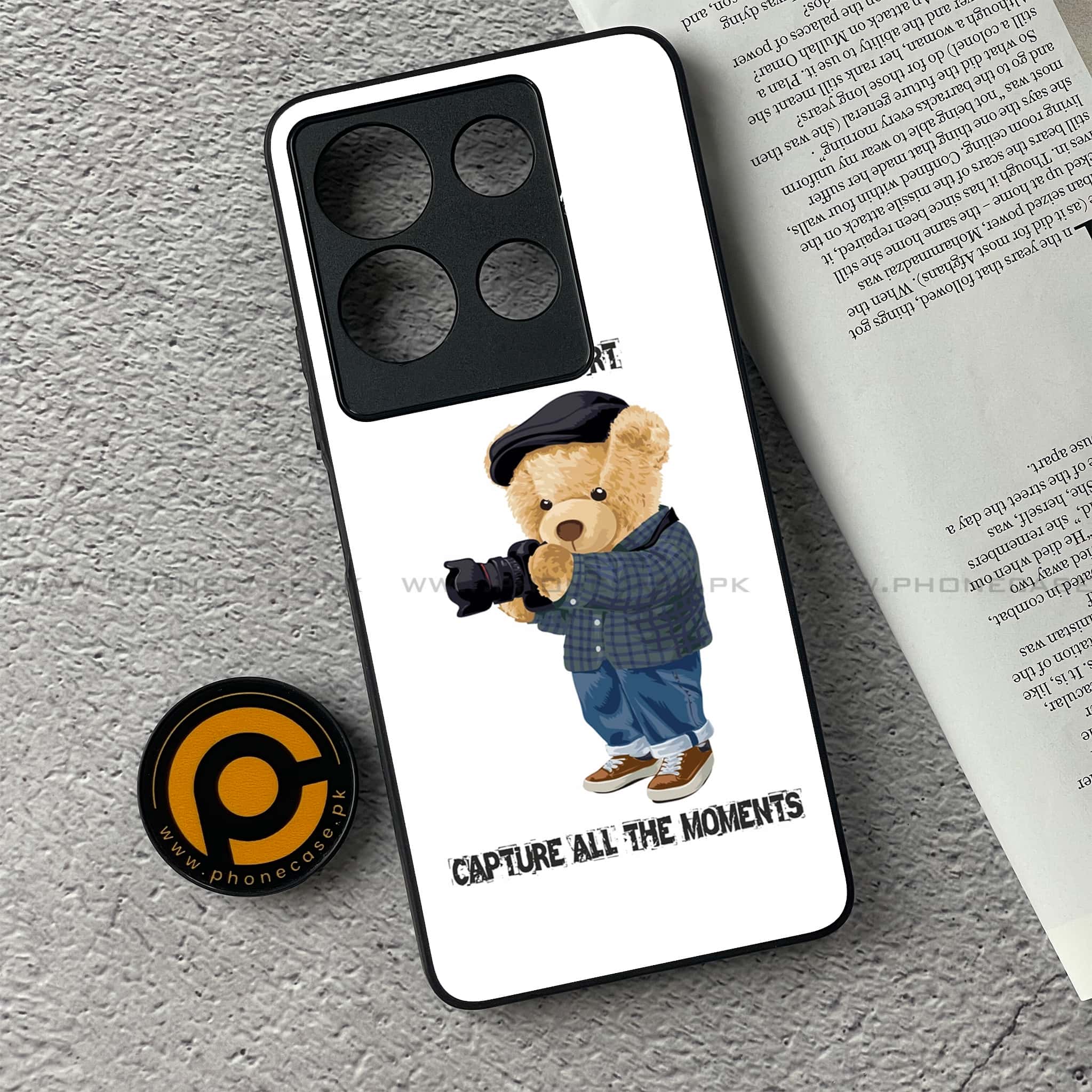 Infinix Note 30 - Cool Bear Series - Premium Printed Glass soft Bumper shock Proof Case
