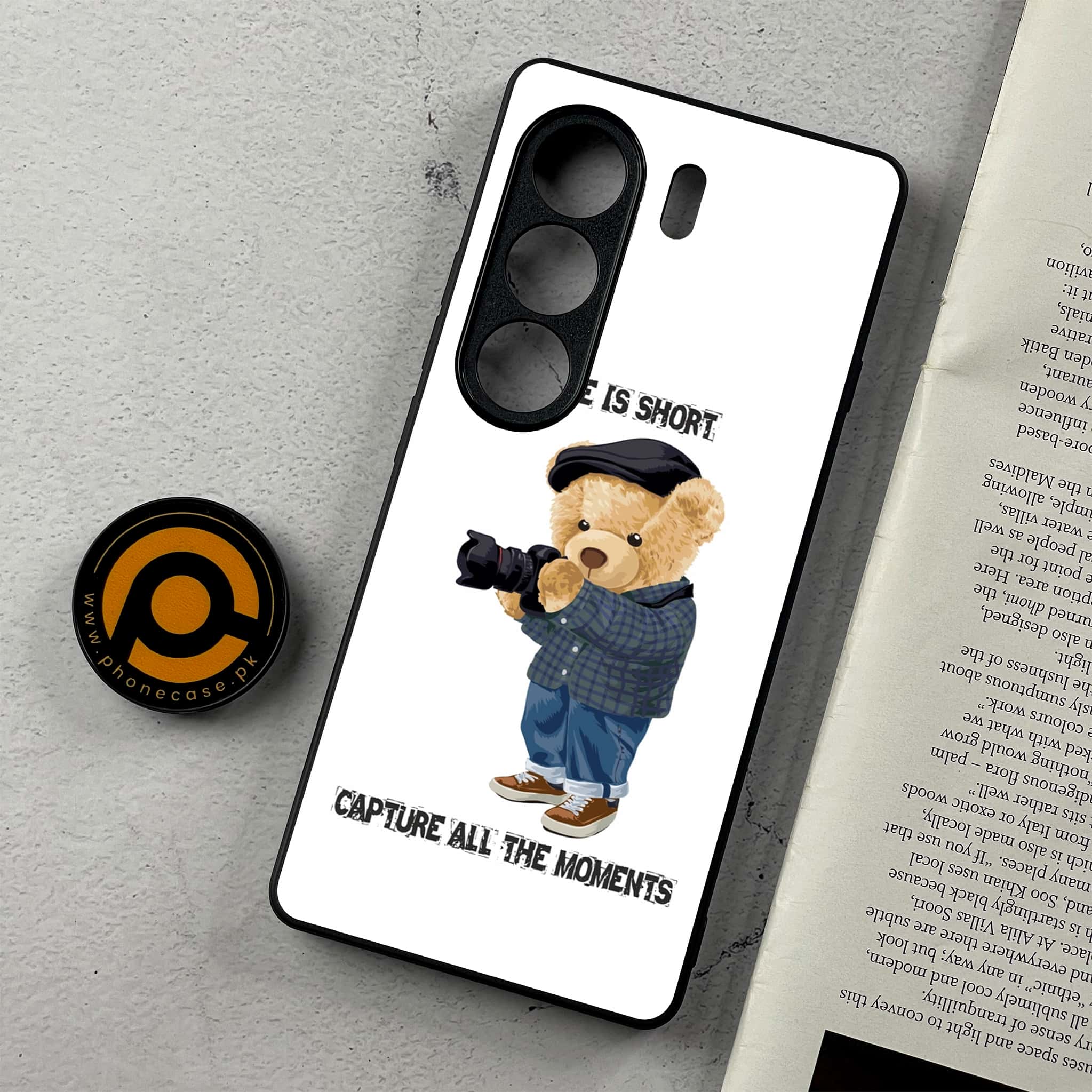 Tecno Camon 40 - Cool Bear Series - Premium Metal Printed Soft Bumper Shockproof Case