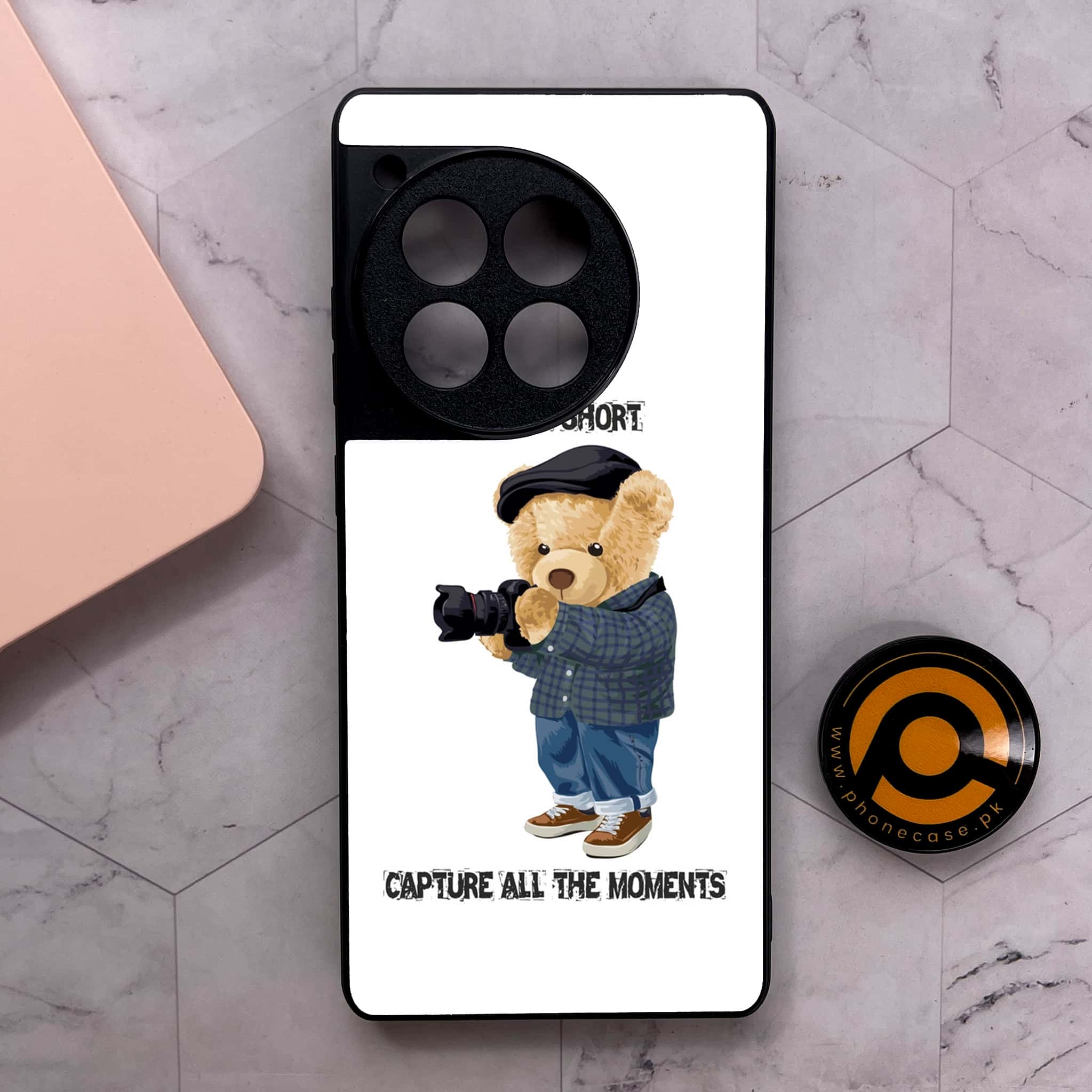 OnePlus 12R - Cool Bear Series - Premium Metal Printed soft Bumper shock Proof Case