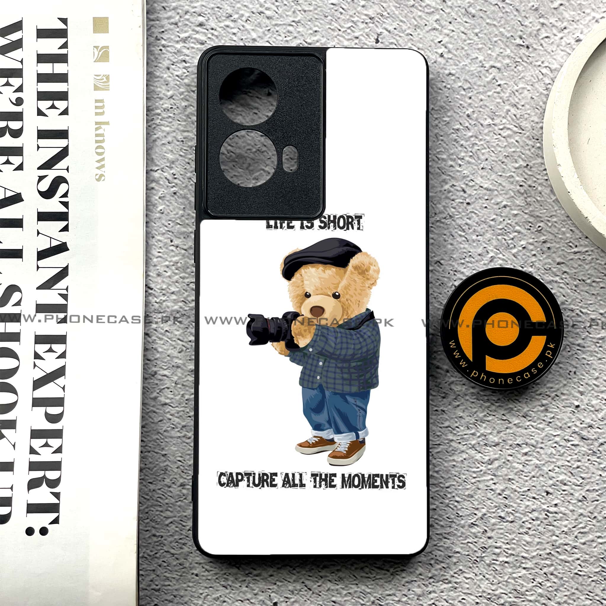 Moto G85 - Cool Bear Series - Premium Printed Glass soft Bumper shock Proof Case
