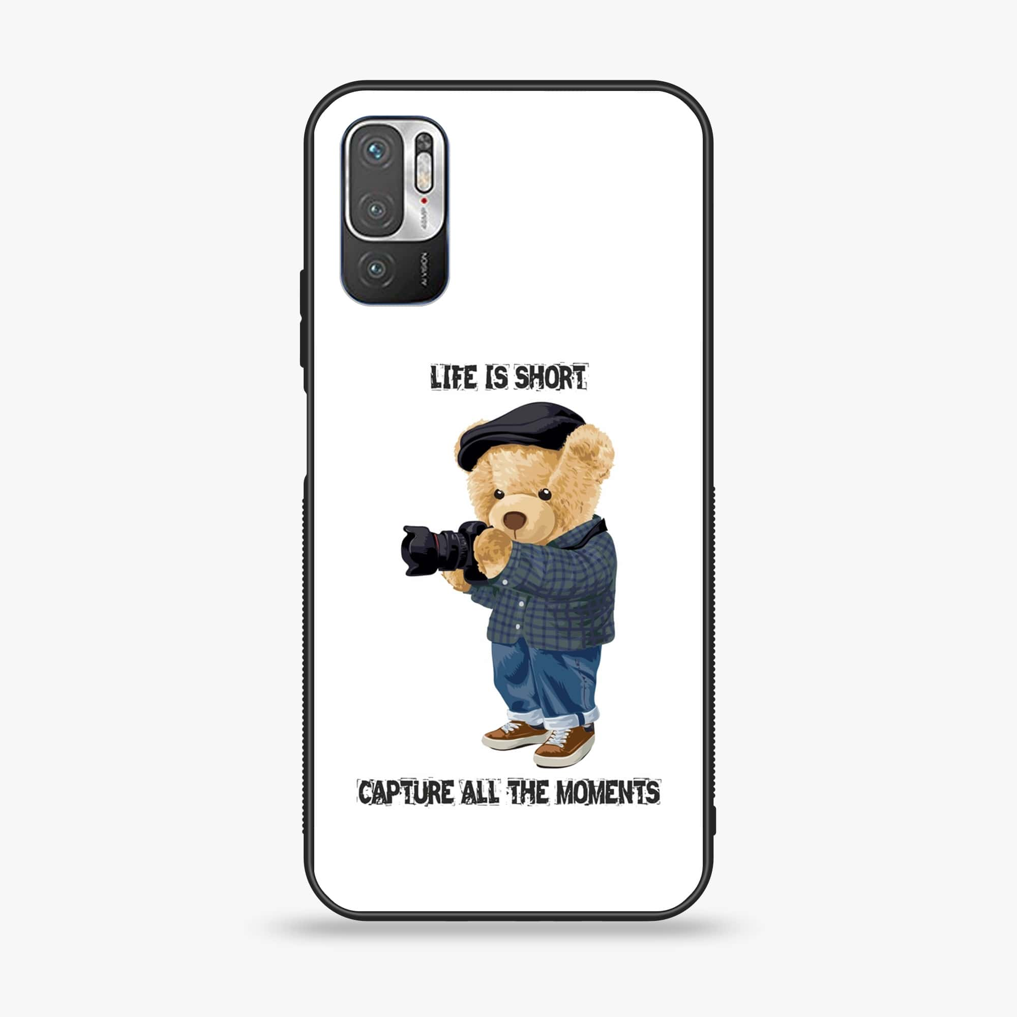 Xiaomi Redmi Note 10 5G - Cool Bear Series - Premium Printed Glass soft Bumper shock Proof Case