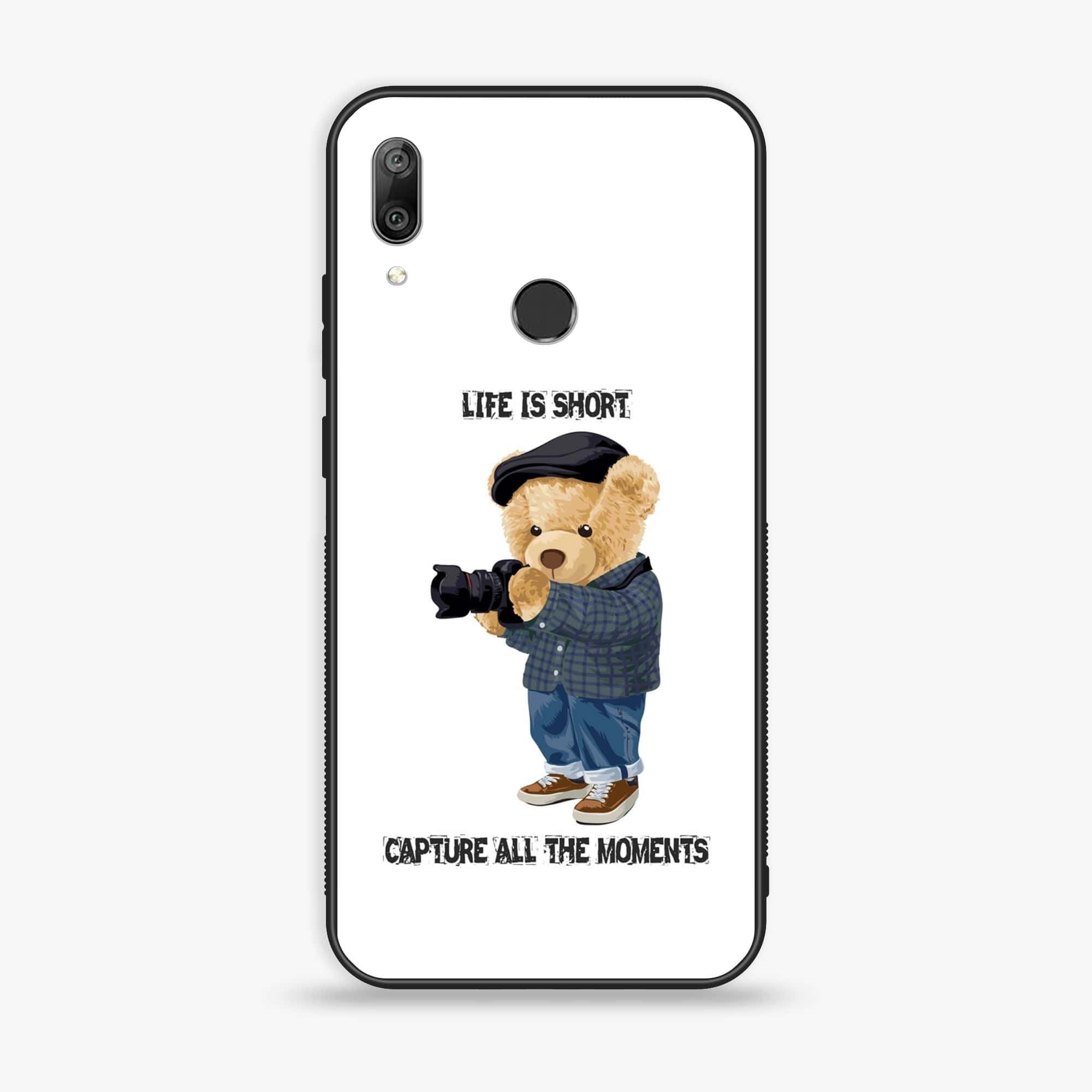 Huawei Y7 Prime (2019) - Cool Bear Series - Premium Printed Glass soft Bumper shock Proof Case