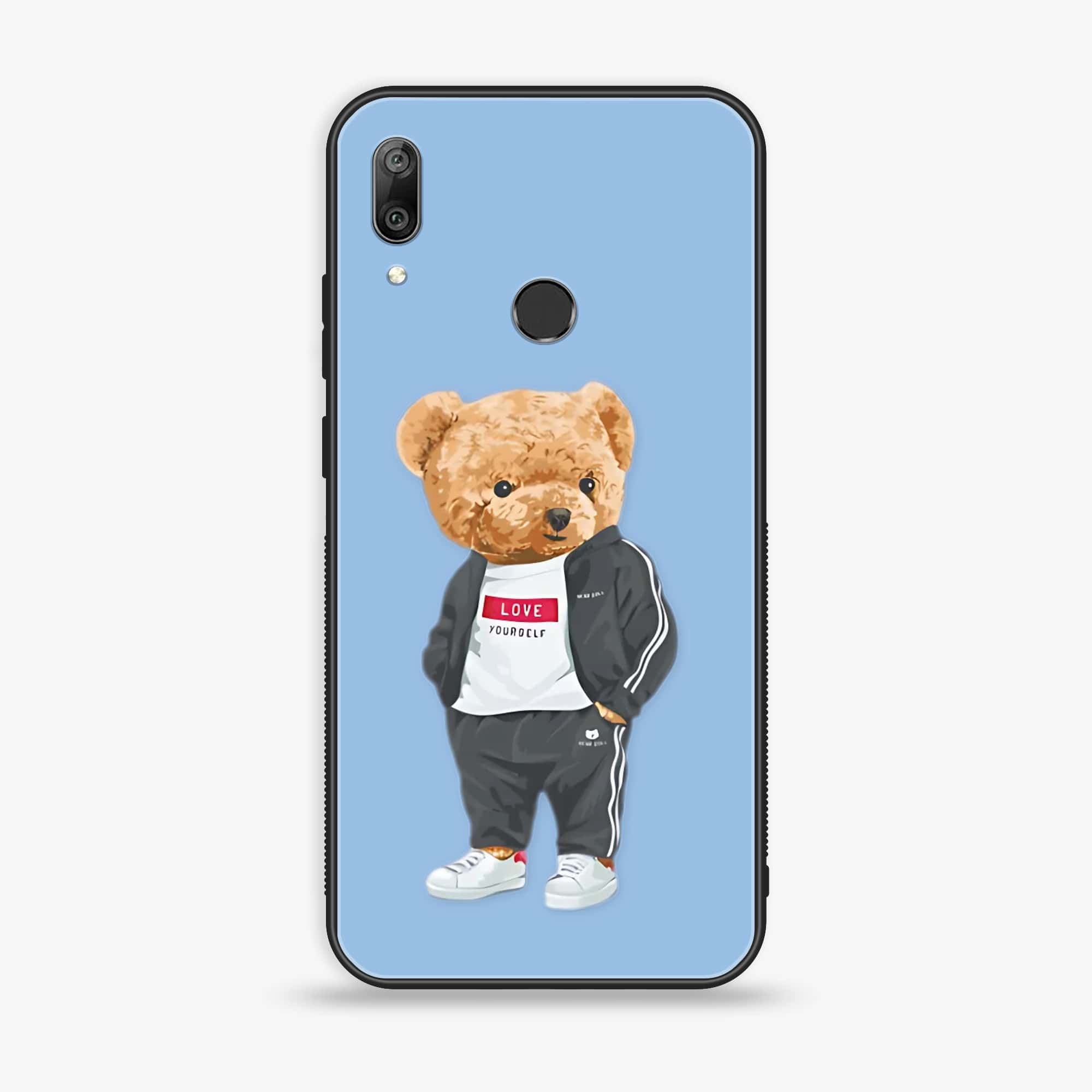 Huawei Y7 Prime (2019) - Cool Bear Series - Premium Printed Glass soft Bumper shock Proof Case