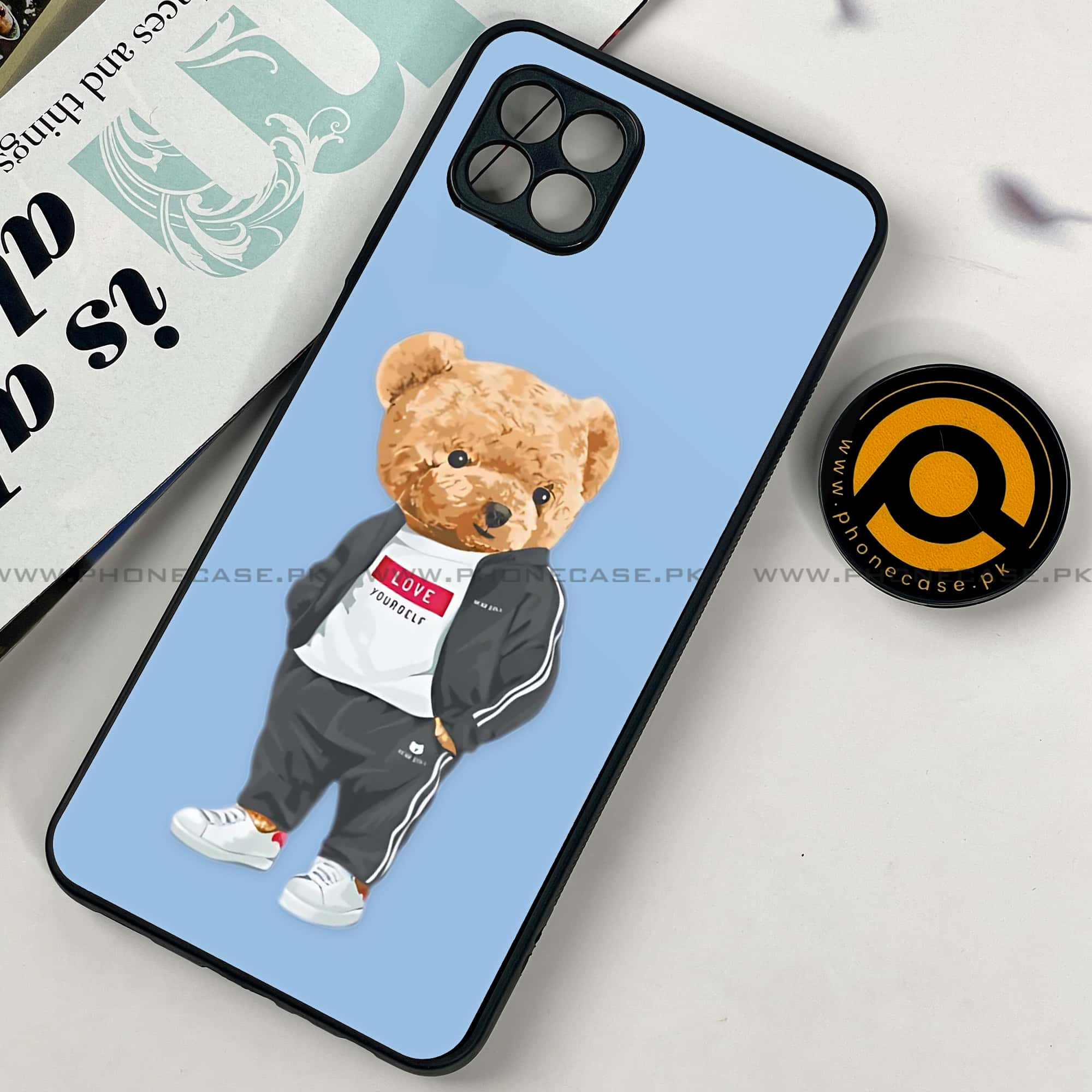 Samsung Galaxy A22 - Cool Bear Series - Premium Printed Metal soft Bumper shock Proof Case