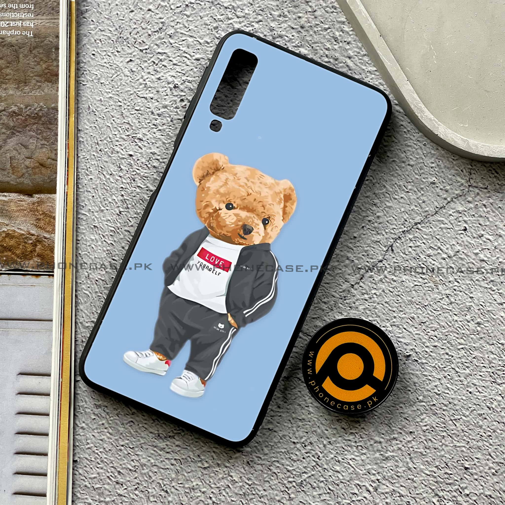 Galaxy A7 2018 - Cool Bear Series - Premium Printed Metal soft Bumper shock Proof Case