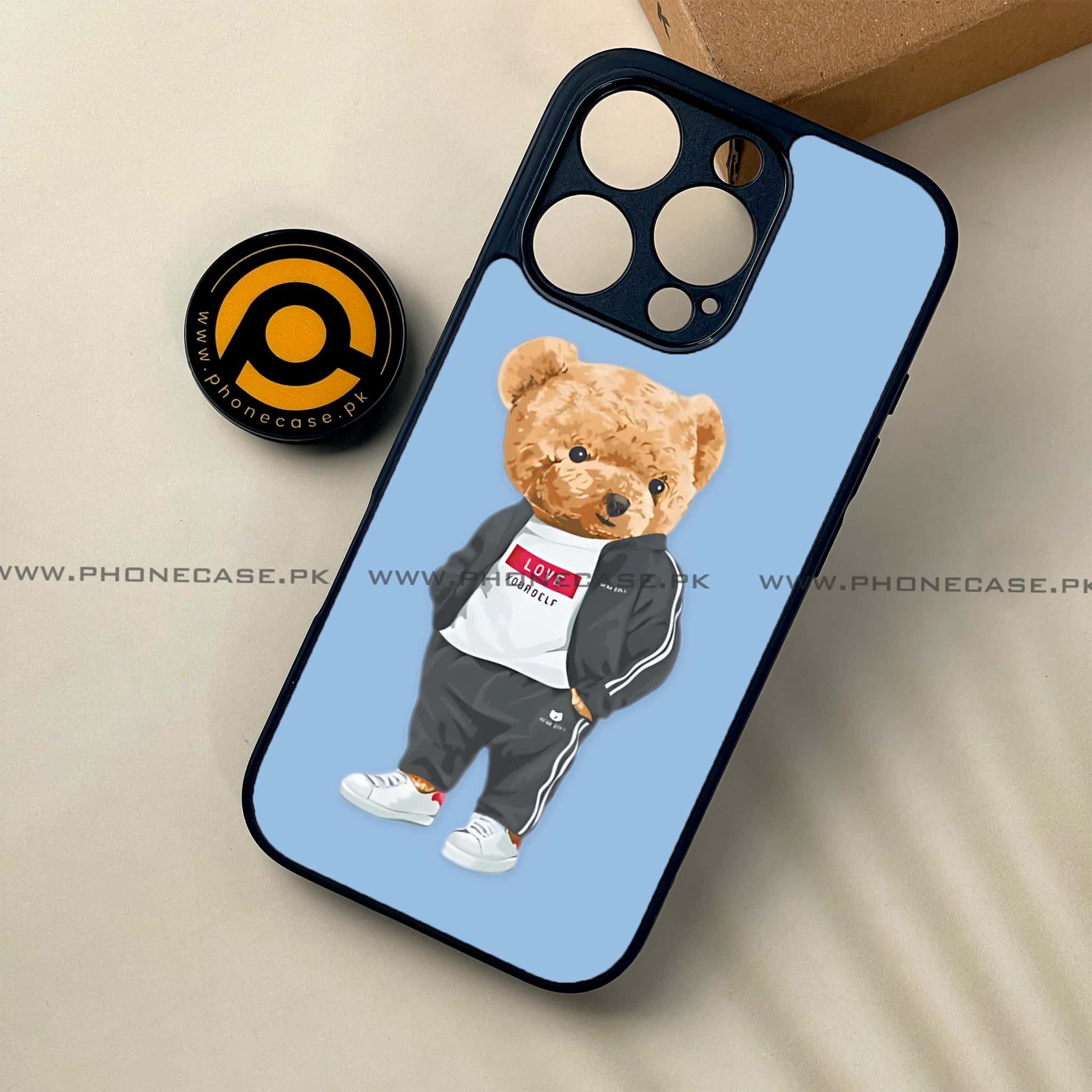 iPhone 16 Pro - Cool Bear Series - Premium Printed Glass soft Bumper shock Proof Case