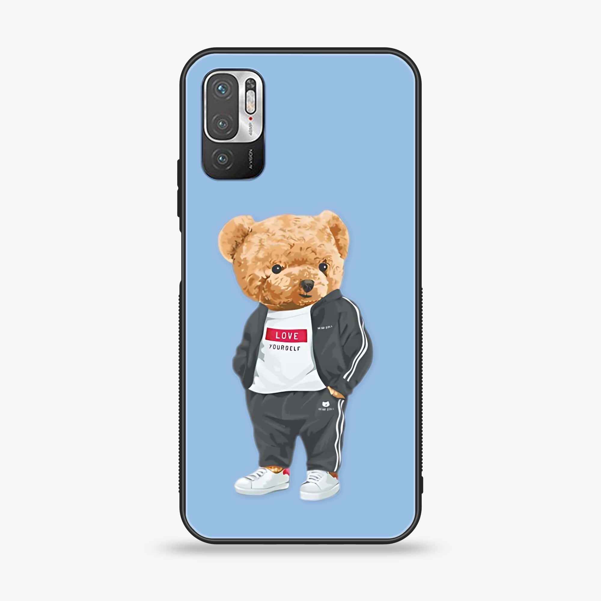 Xiaomi Redmi Note 10 5G - Cool Bear Series - Premium Printed Glass soft Bumper shock Proof Case