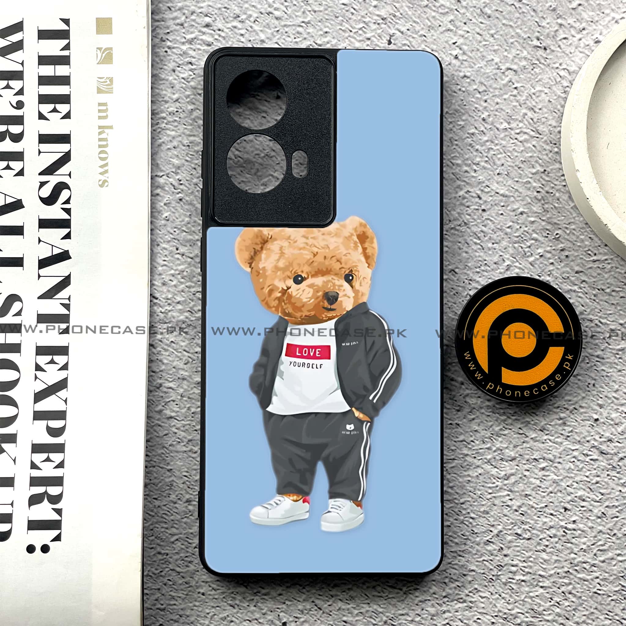 Moto G85 - Cool Bear Series - Premium Printed Glass soft Bumper shock Proof Case