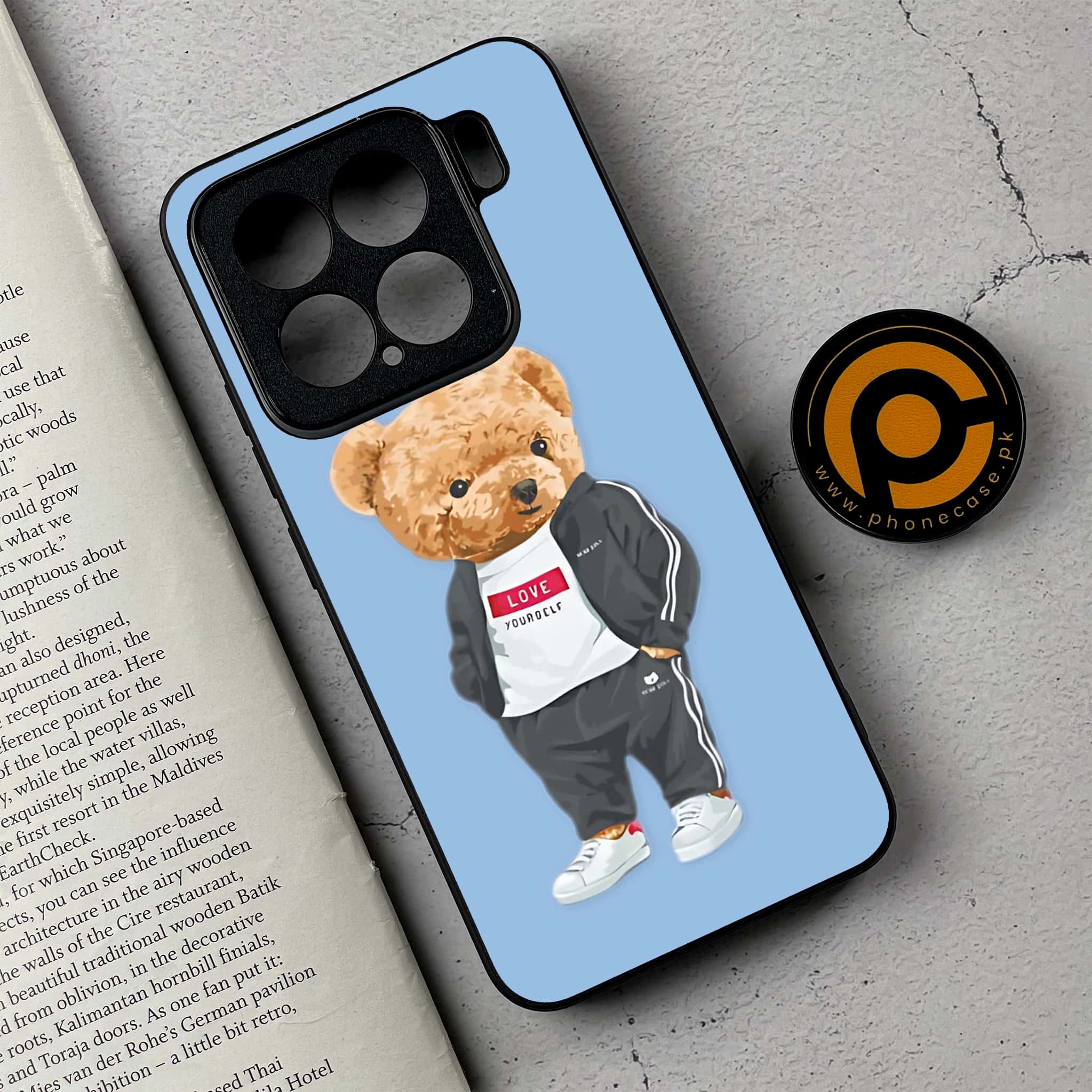 Xiaomi 15 - Cool Bear Series - Premium Metal Printed soft Bumper shock Proof Case