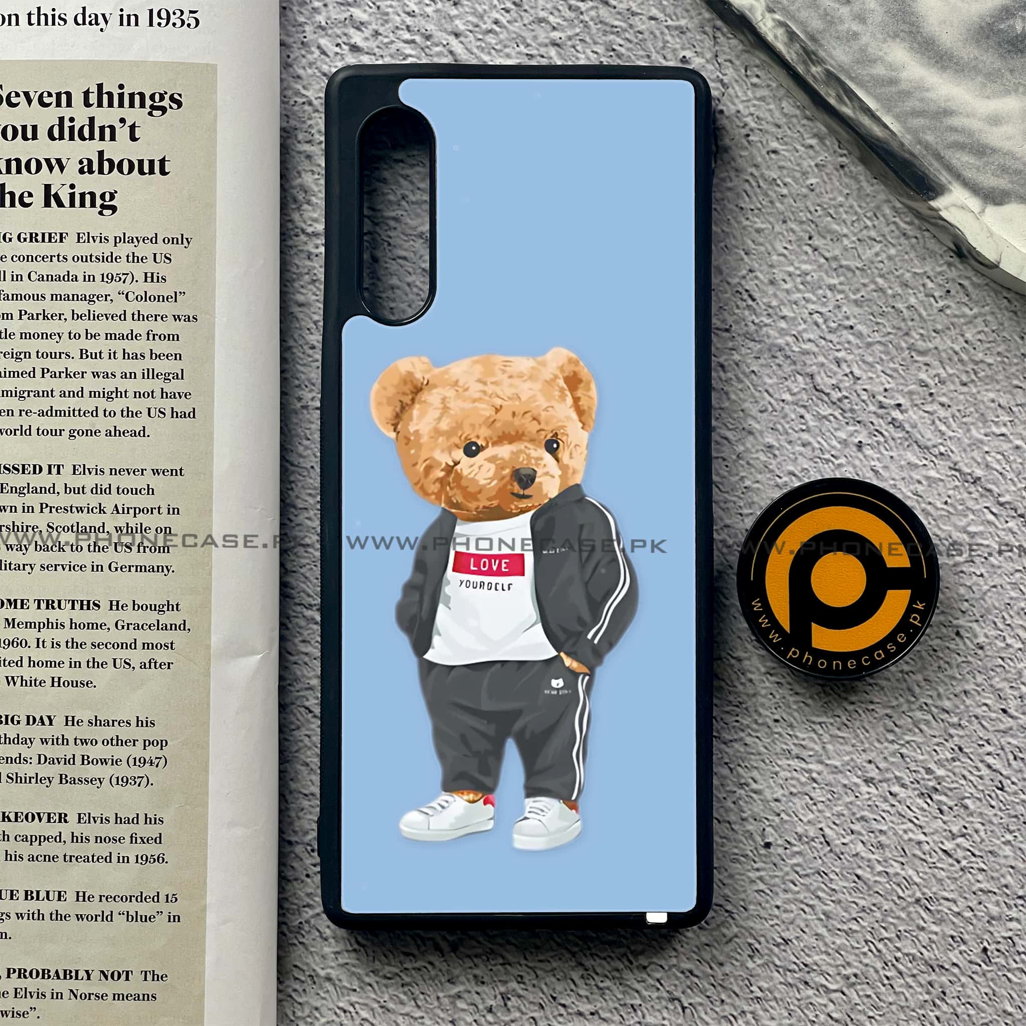 LG G9 - Cool Bear Series - Premium Metal Printed soft Bumper shock Proof Case