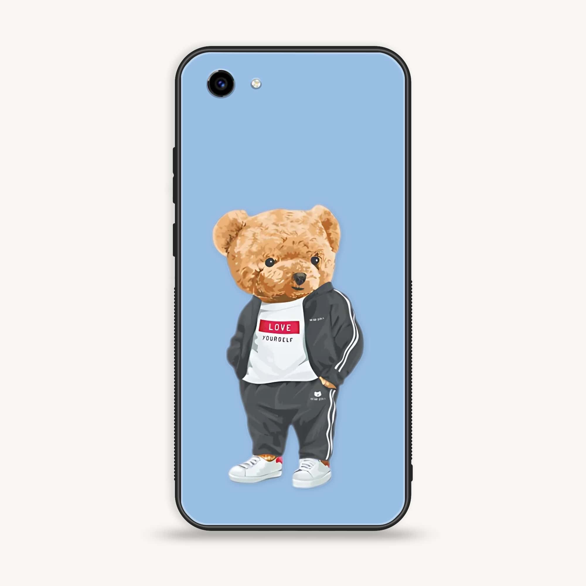 Vivo Y83 - Cool Bear Series - Premium Printed Glass soft Bumper shock Proof Case