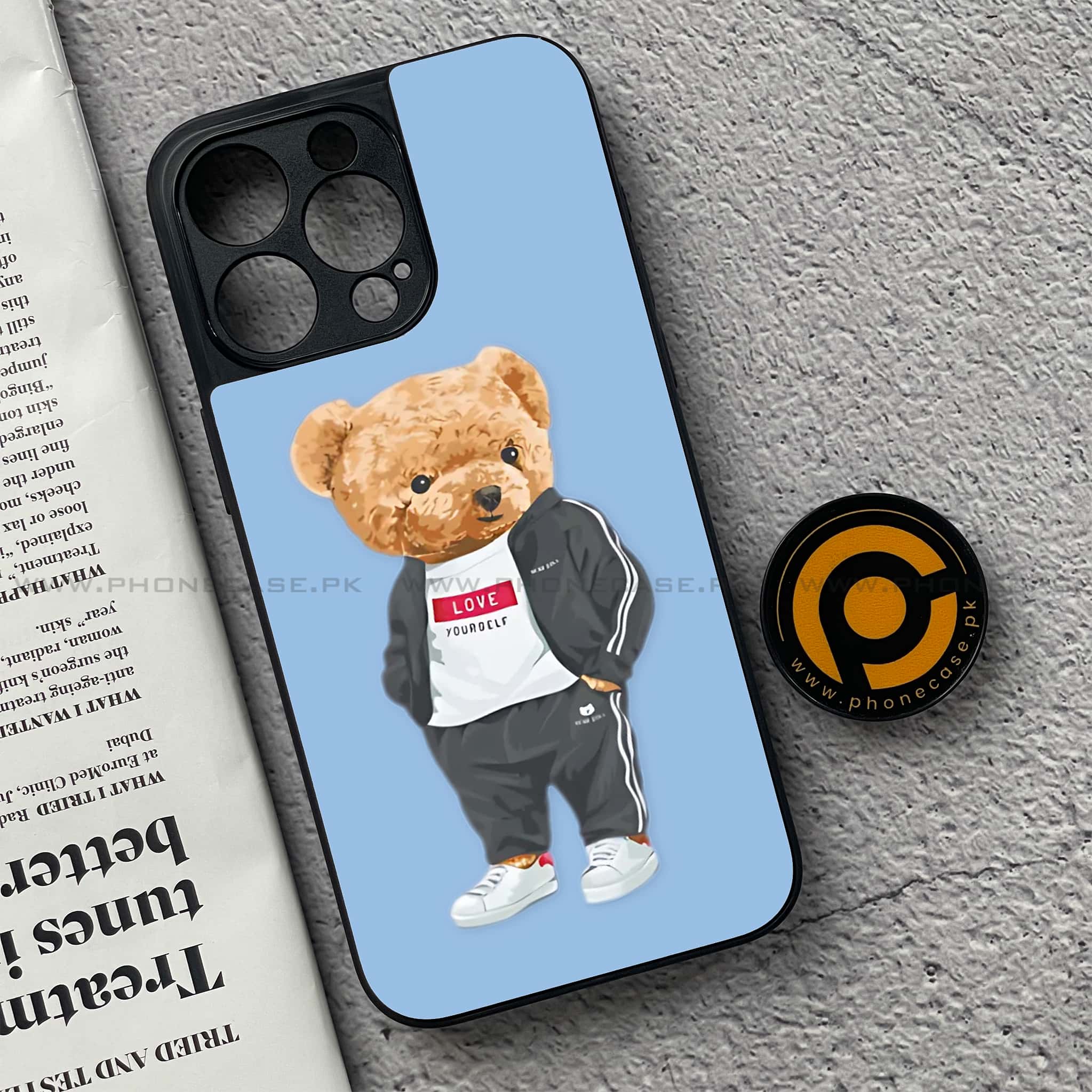 iPhone 15 Pro - Cool Bear Series - Premium Metal Printed soft Bumper shock Proof Case