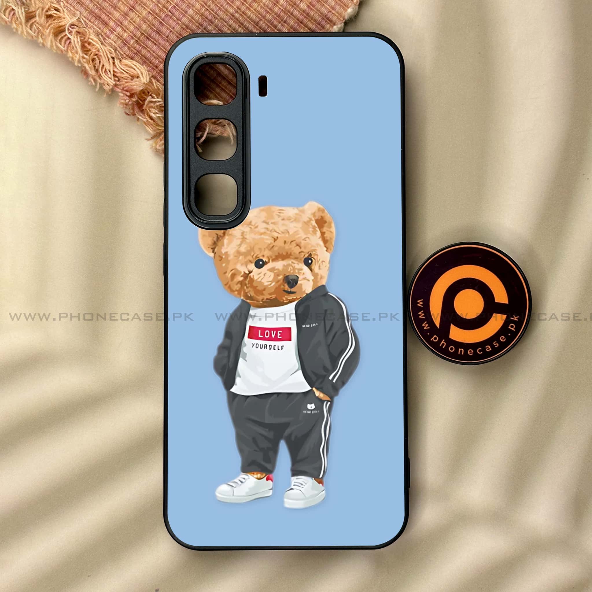 Infinix Hot 60 Pro - Cool Bear Series - Premium Metal Printed soft Bumper shock Proof Case