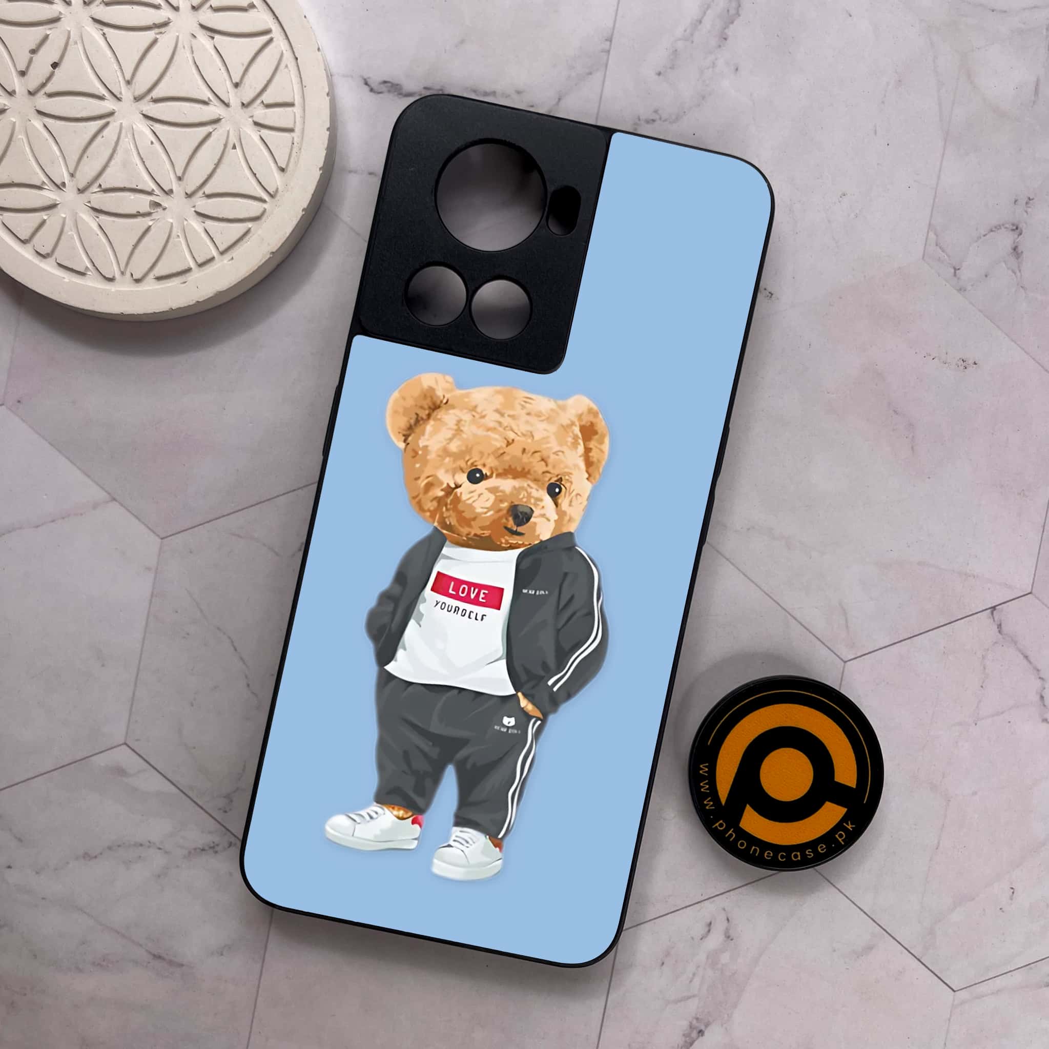 OnePlus 10R -  Cool Bear Series -  Premium Metal Printed soft Bumper shock Proof Case