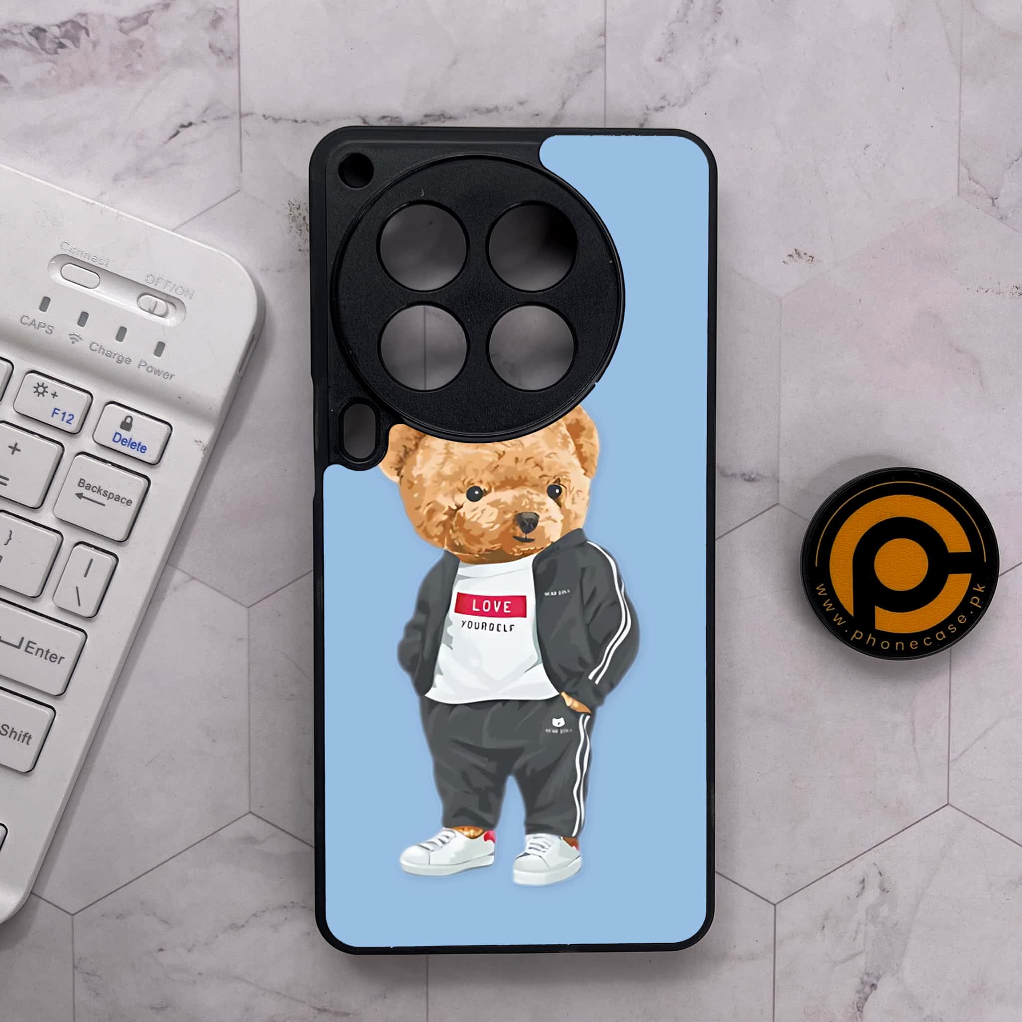 Tecno Camon 30 Premier - Cool Bear Series - Premium Metal Printed soft Bumper shock Proof Case