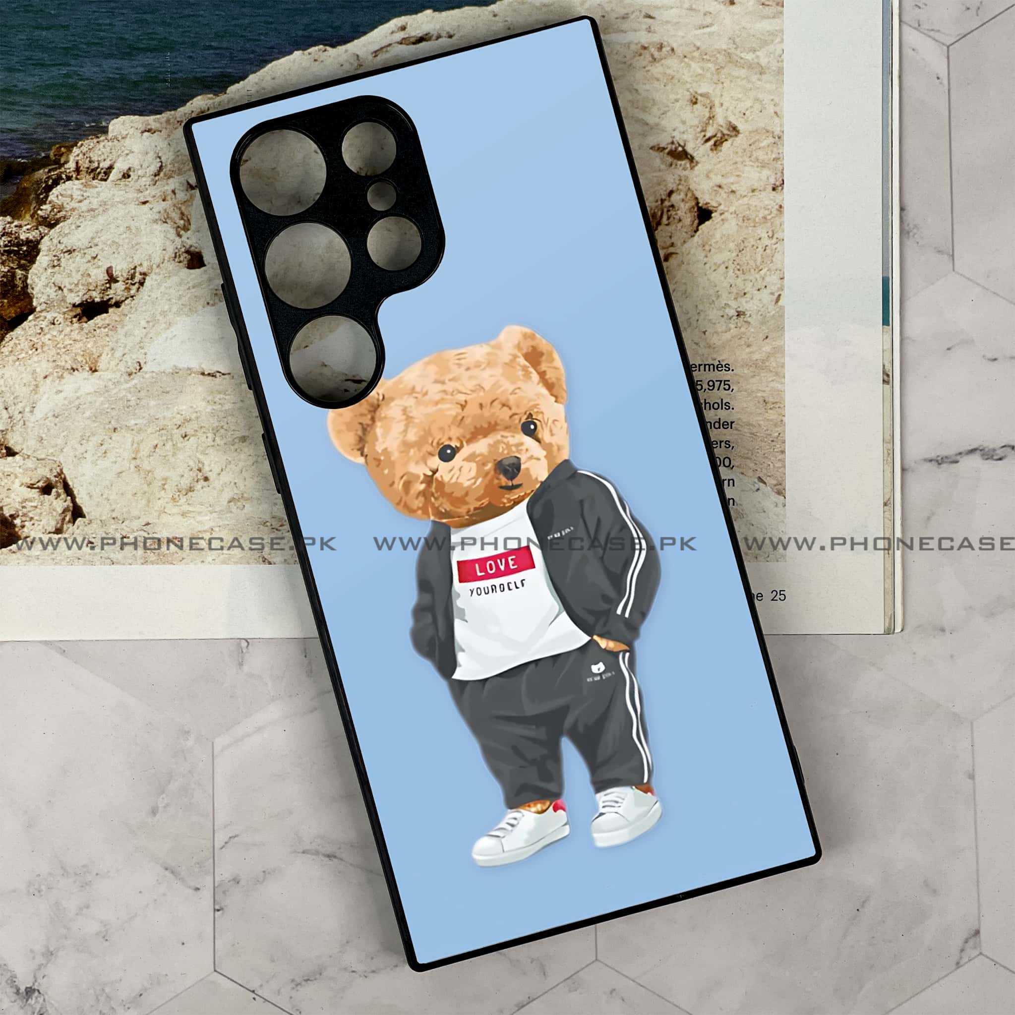 Samsung Galaxy S23 Ultra - Cool Bear Series - Premium Metal Printed soft Bumper shock Proof Case