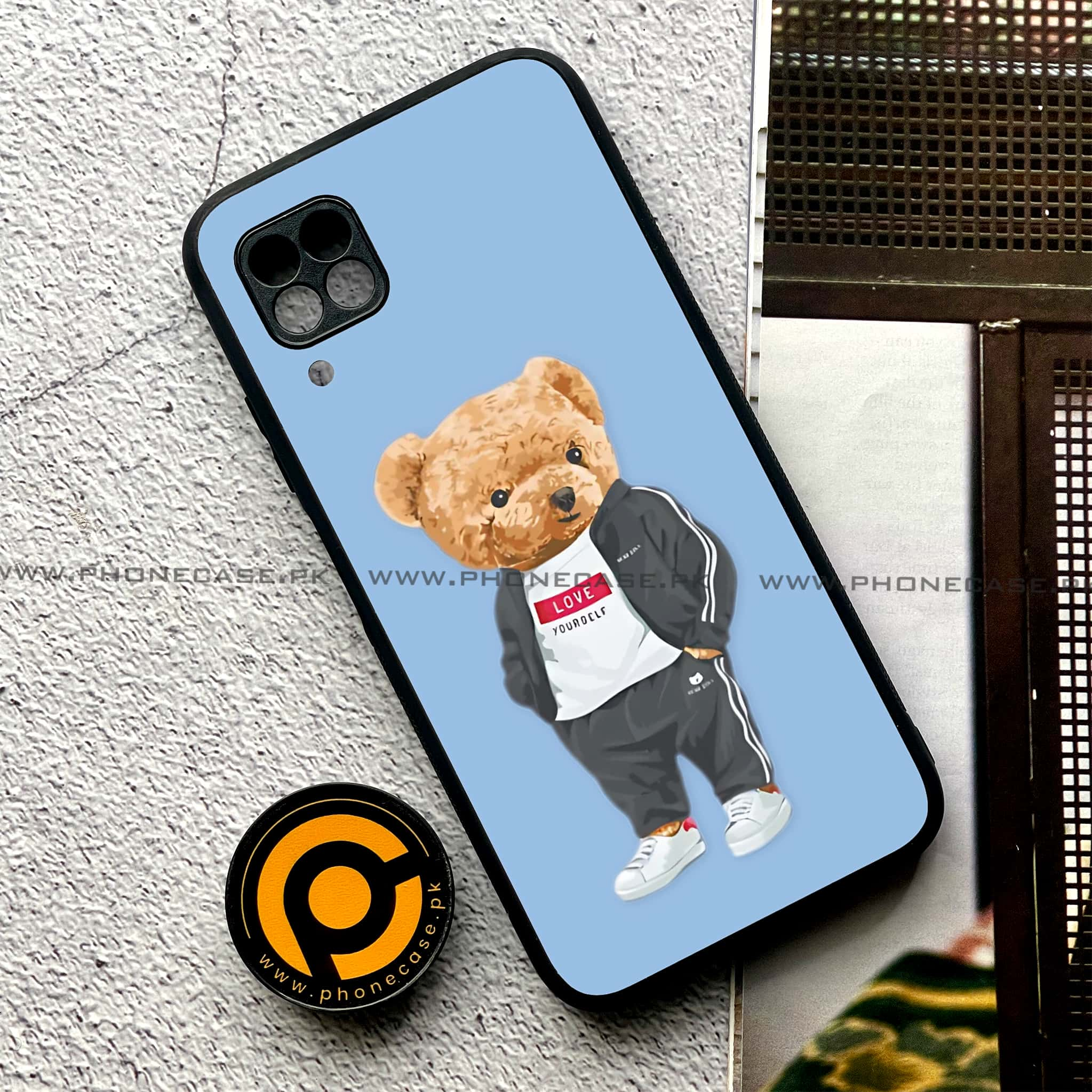 Huawei P40 Lite - Cool Bear Series - Premium Printed Glass soft Bumper shock Proof Case