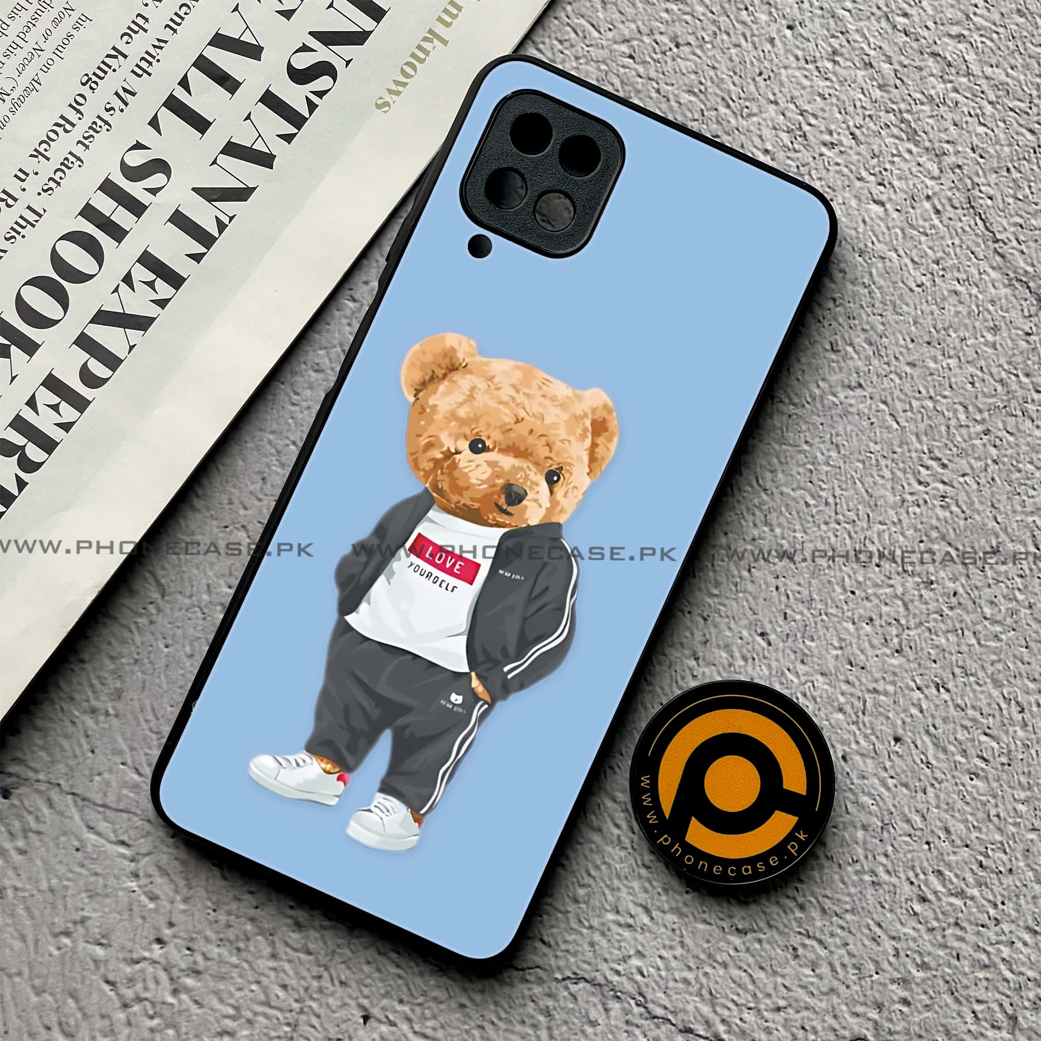 Samsung Galaxy A12 / A12 Nacho - Cool Bear Series - Premium Printed Glass soft Bumper shock Proof Case
