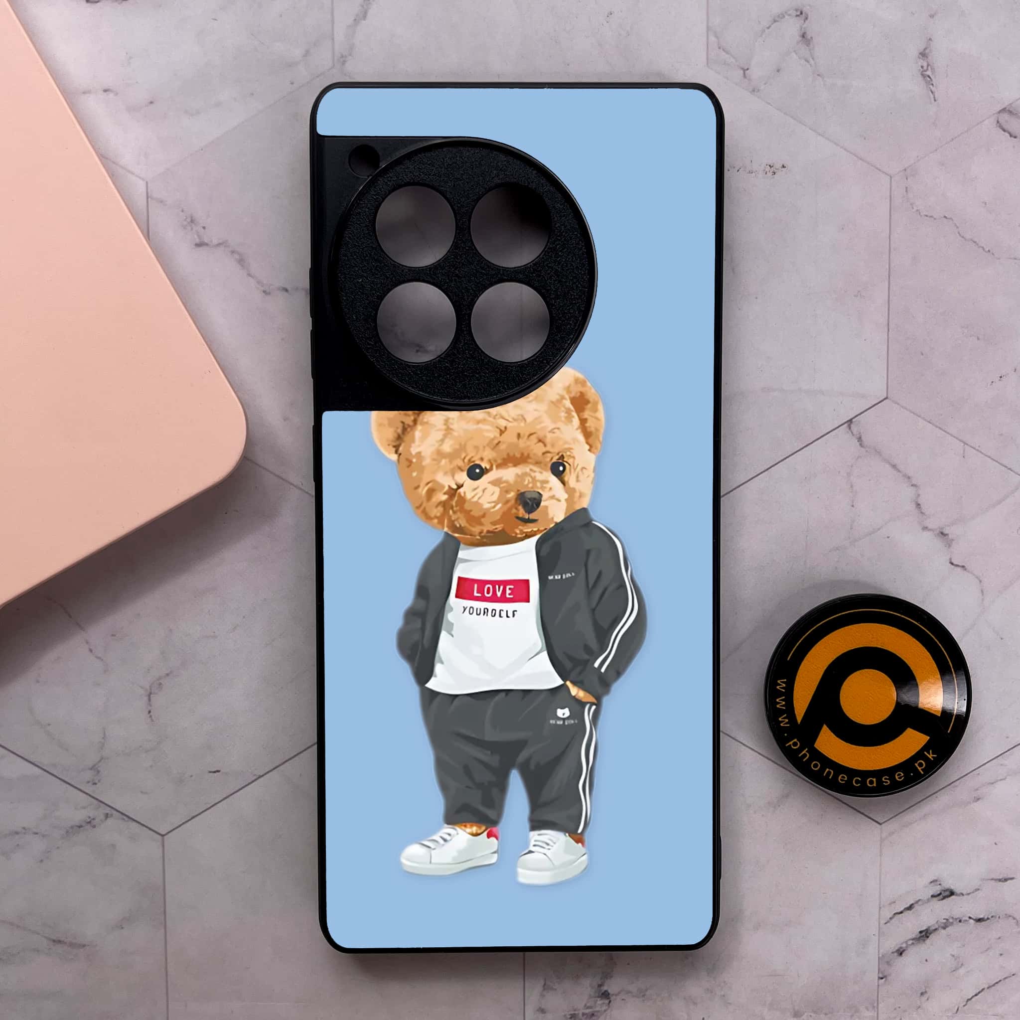 OnePlus 12R - Cool Bear Series - Premium Metal Printed soft Bumper shock Proof Case