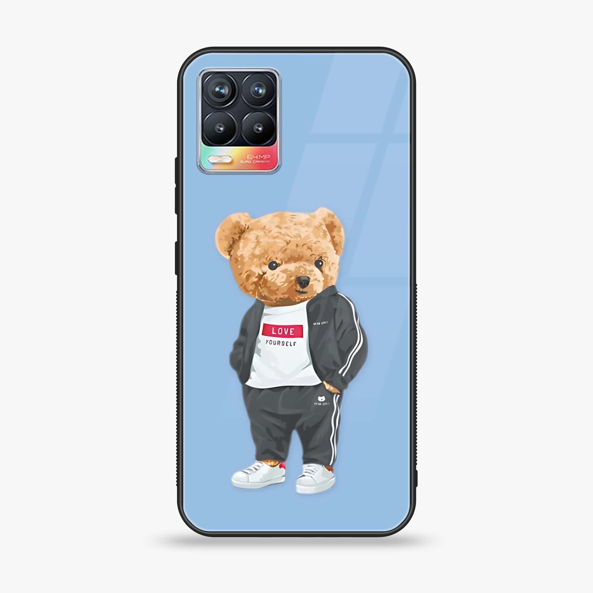 Realme 8 Pro - Cool Bear Series - Premium Printed Glass soft Bumper shock Proof Case