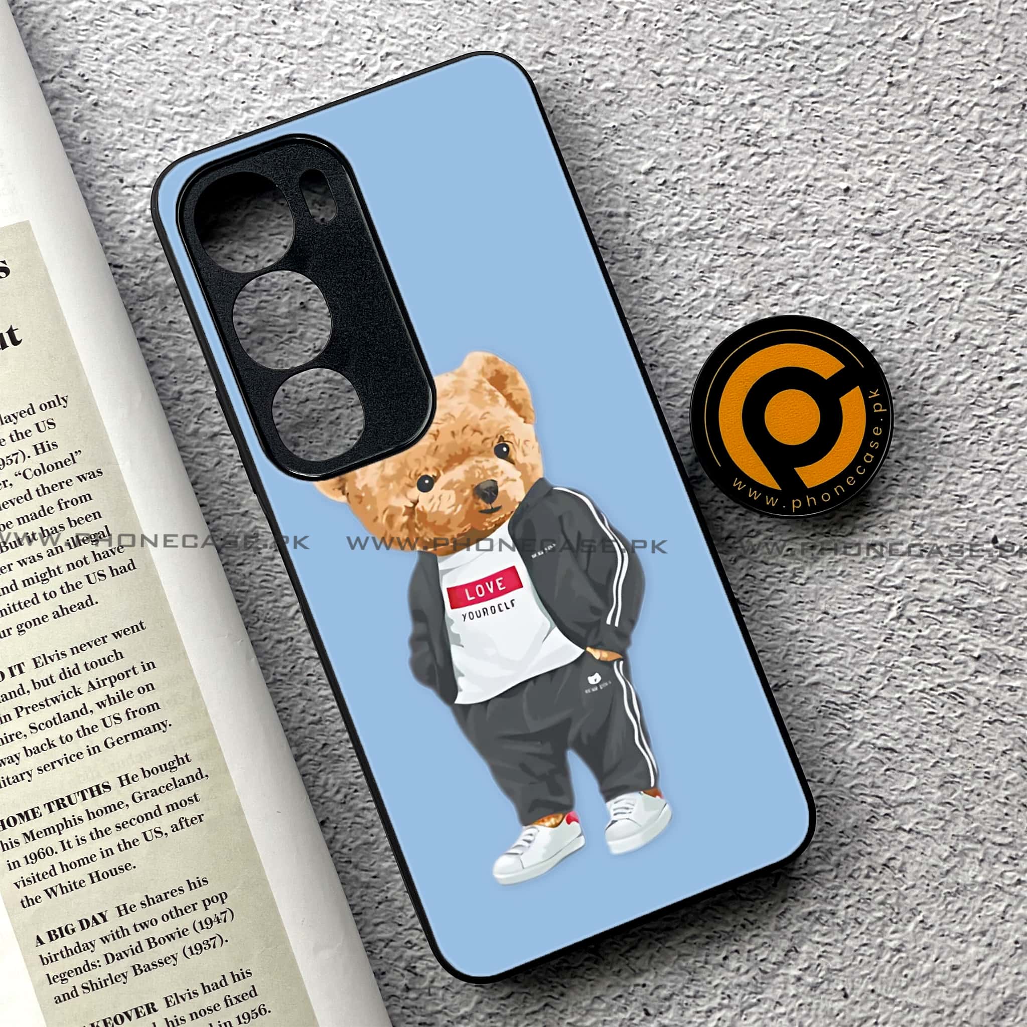 Vivo Y19s Pro - Cool Bear Series - Premium Metal Printed soft Bumper shock Proof Case
