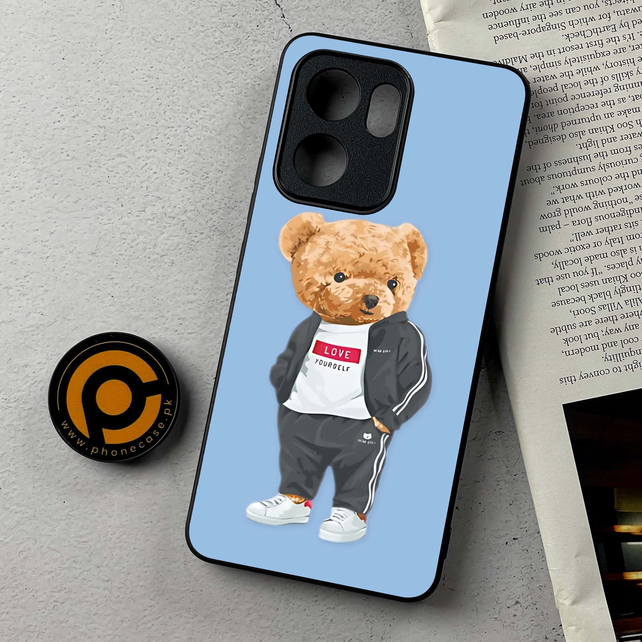 Oppo Reno 14F - Cool Bear Series - Premium Metal Printed Soft Bumper Shockproof Case