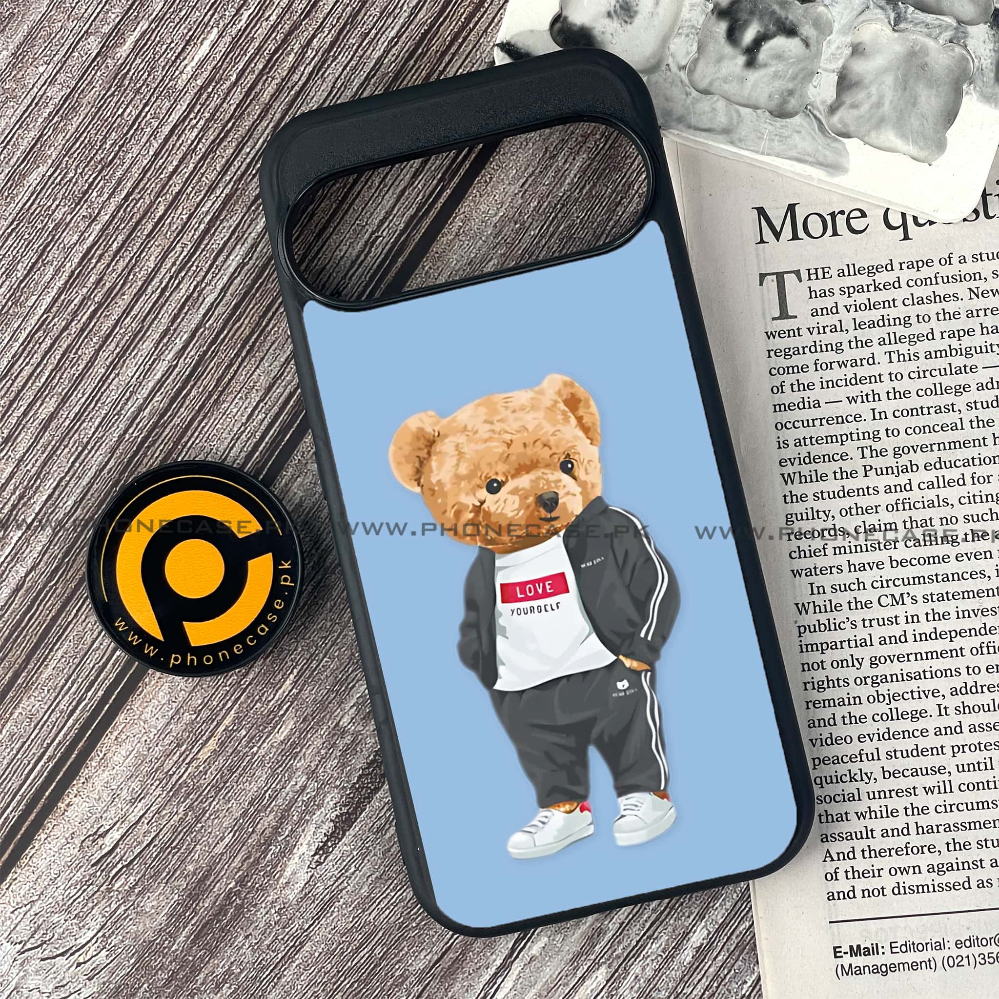 Google Pixel 9 Pro - Cool Bear Series - Premium Printed Glass soft Bumper shock Proof Case