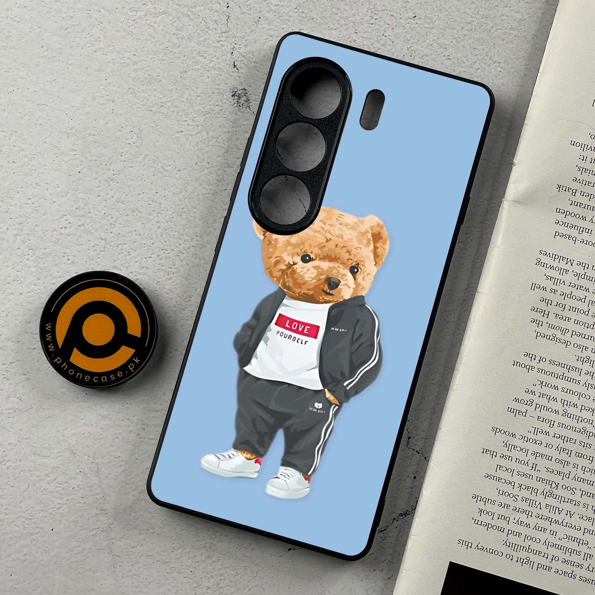 Tecno Camon 40 - Cool Bear Series - Premium Metal Printed Soft Bumper Shockproof Case