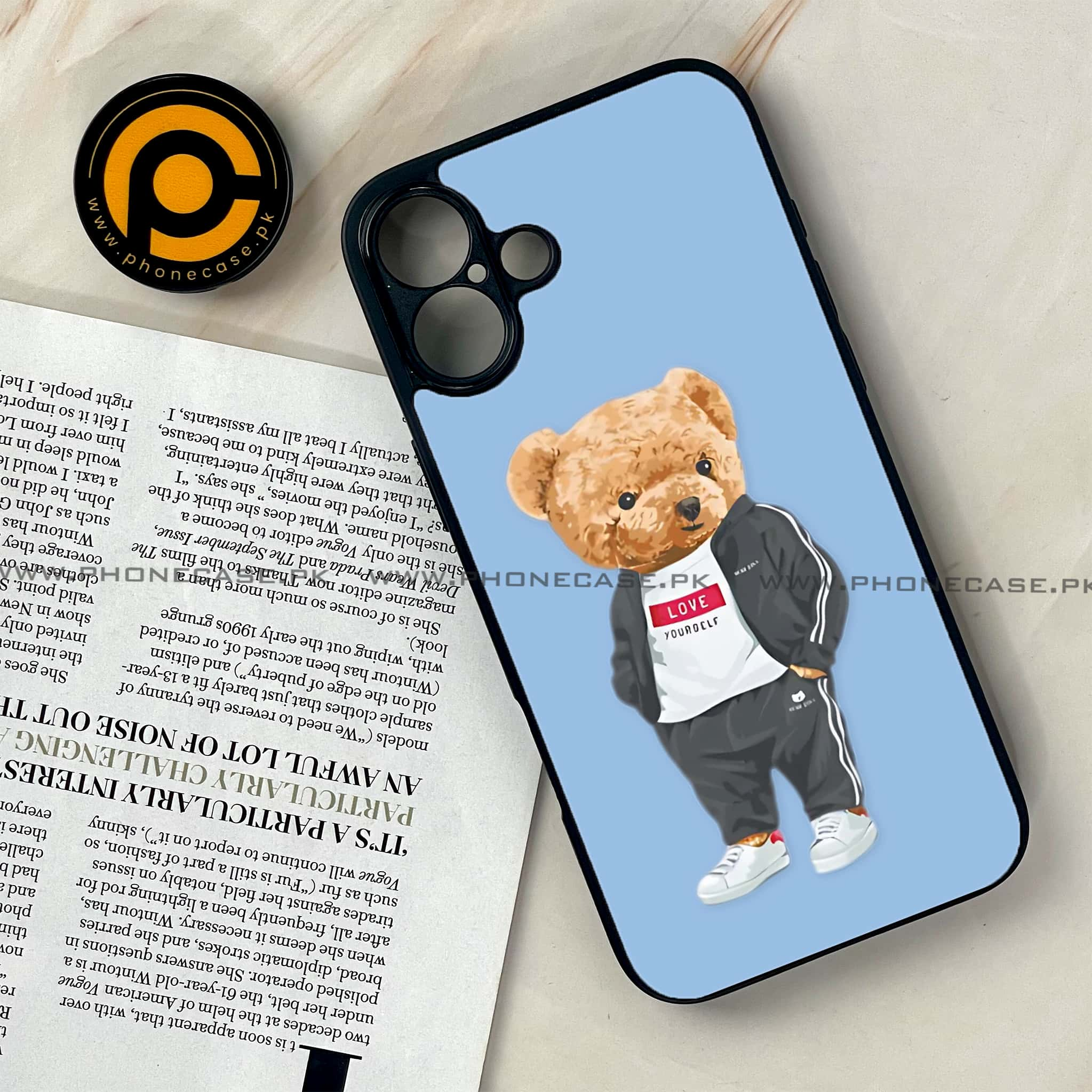 iPhone 16 Plus - Cool Bear Series - Premium Printed Glass soft Bumper shock Proof Case