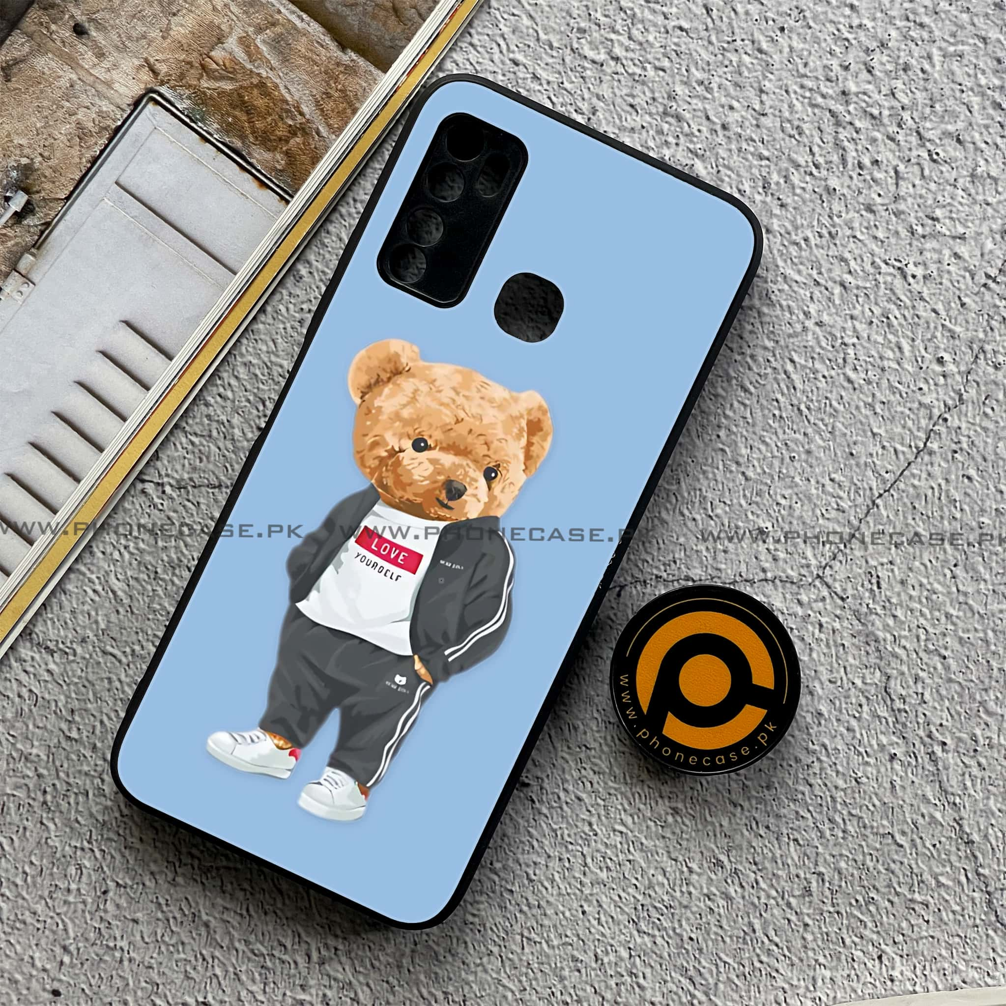 Infinix Note 7 Lite - Cool Bear Series - Premium Printed Metal soft Bumper shock Proof Case