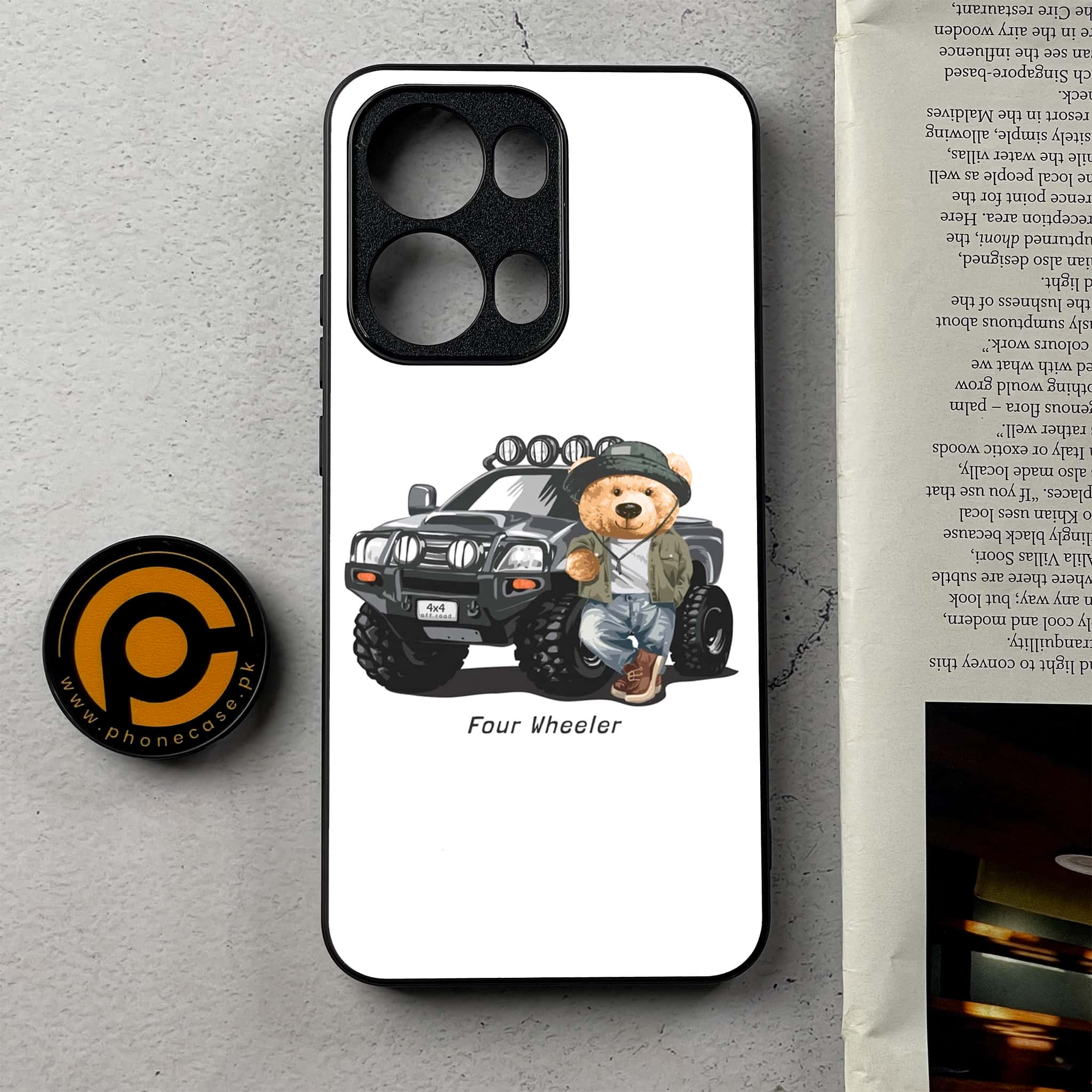 Oppo Reno 13 Pro - Cool Bear Series - Premium Metal Printed Soft Bumper Shockproof Case