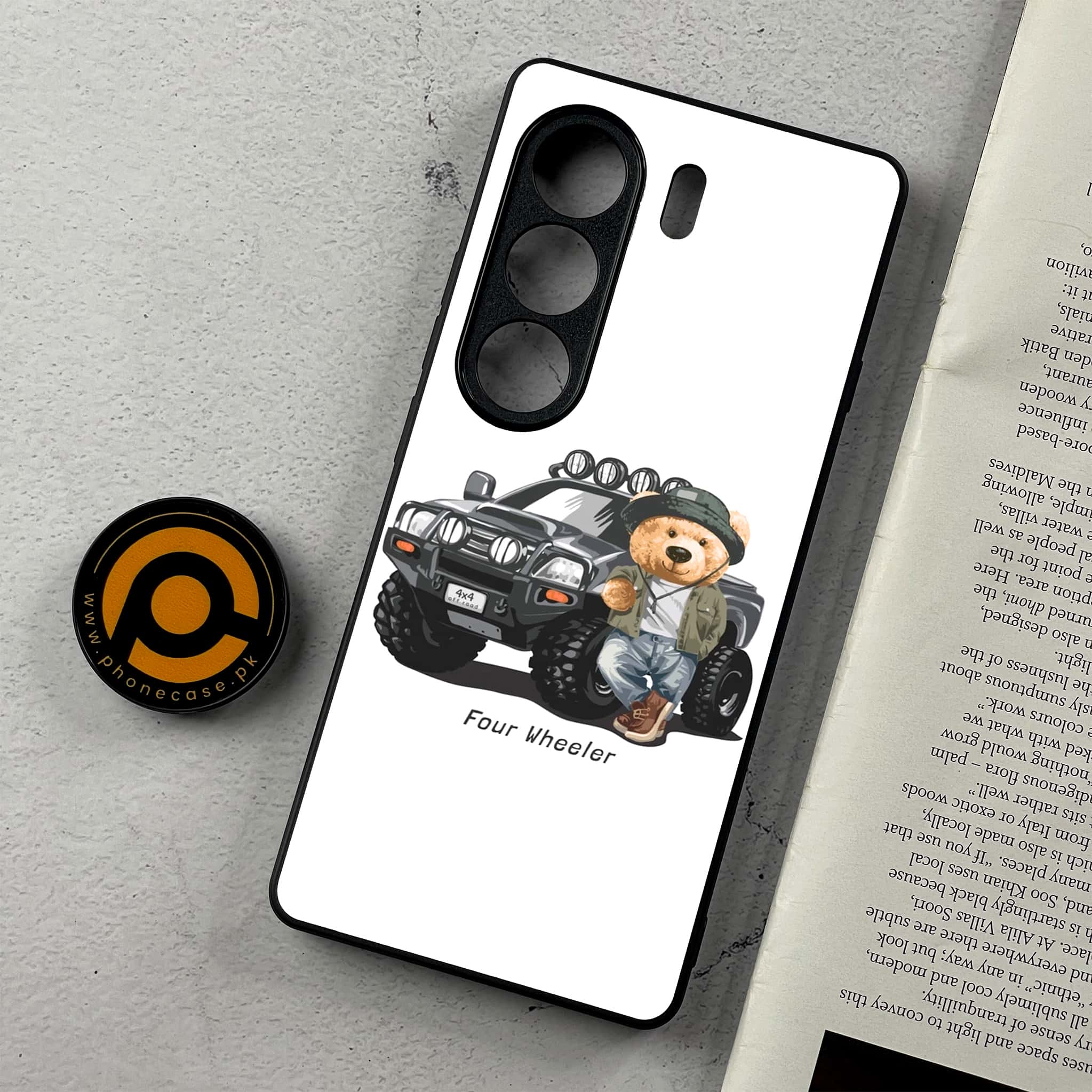 Tecno Camon 40 - Cool Bear Series - Premium Metal Printed Soft Bumper Shockproof Case