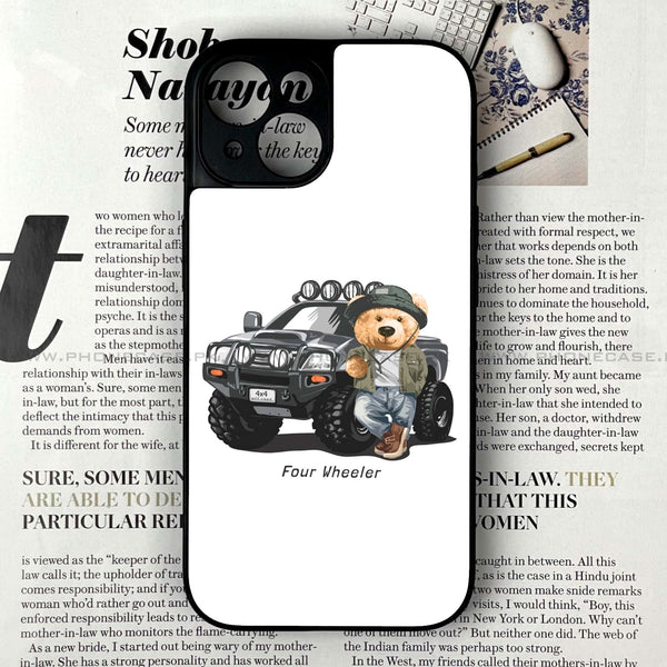 iPhone 14 - Cool Bear Series - Premium Printed Glass soft Bumper shock Proof Case