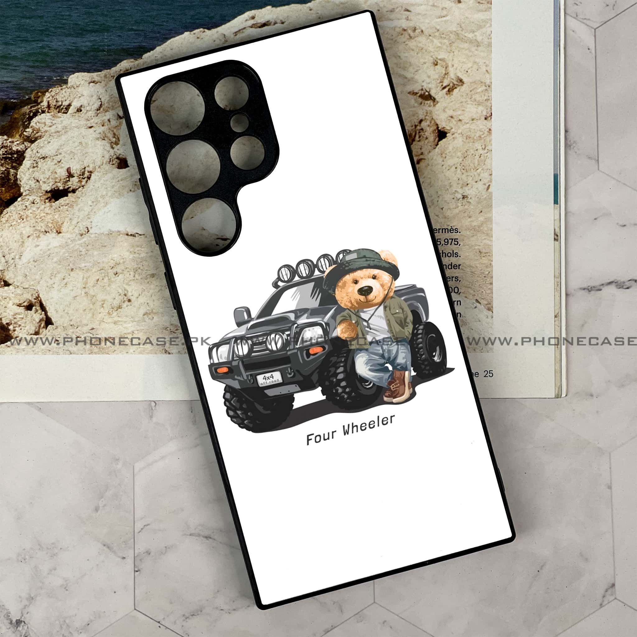 Samsung Galaxy S22 Ultra - Cool Bear Series - Premium Metal Printed soft Bumper shock Proof Case