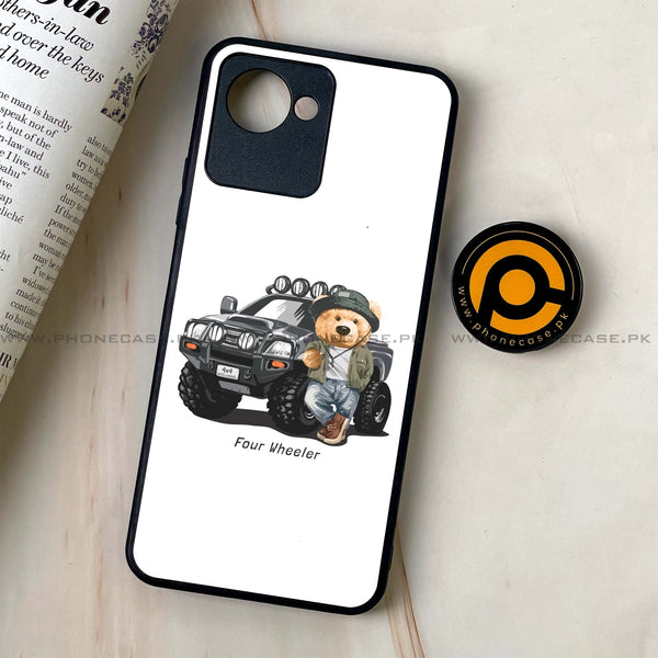 Realme C30 - Cool Bear Series - Premium Printed Glass soft Bumper shock Proof Case