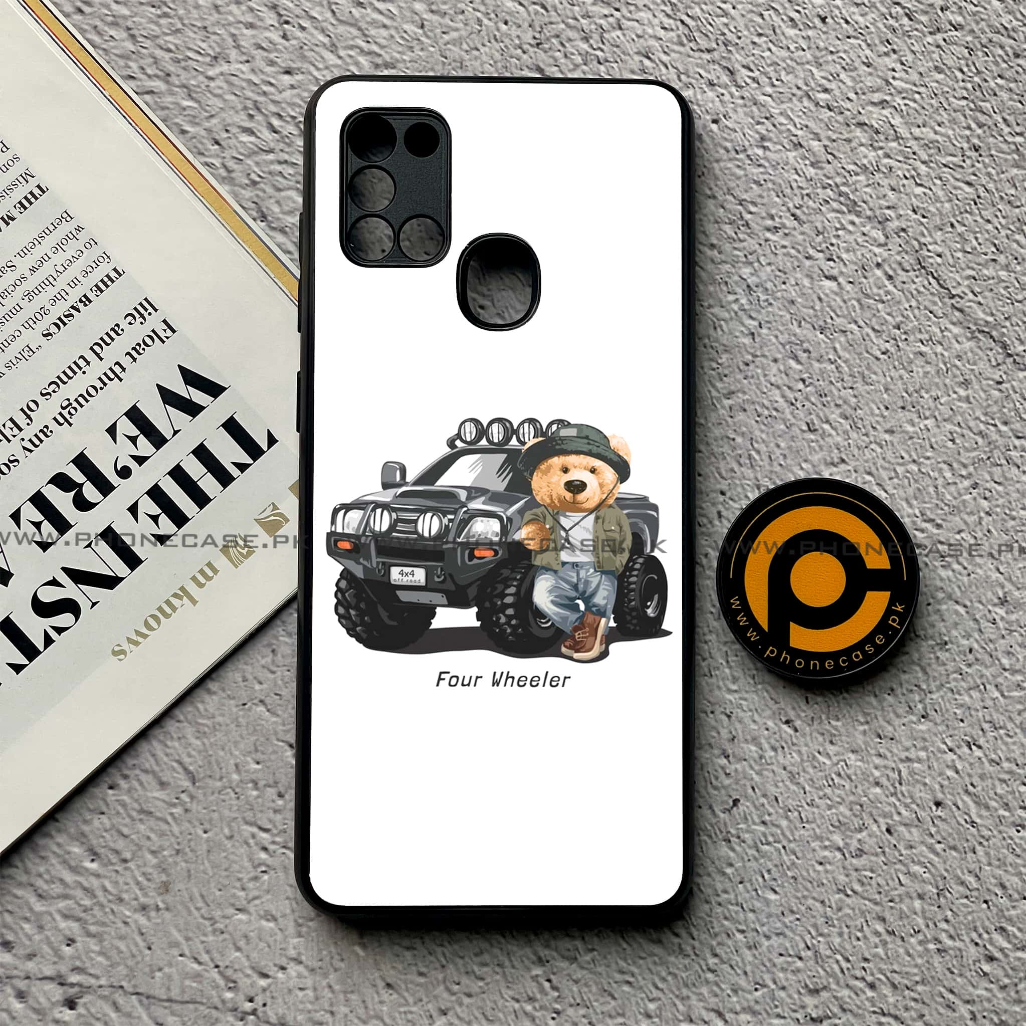 Samsung Galaxy A21s - Cool Bear Series - Premium Printed Glass soft Bumper shock Proof Case